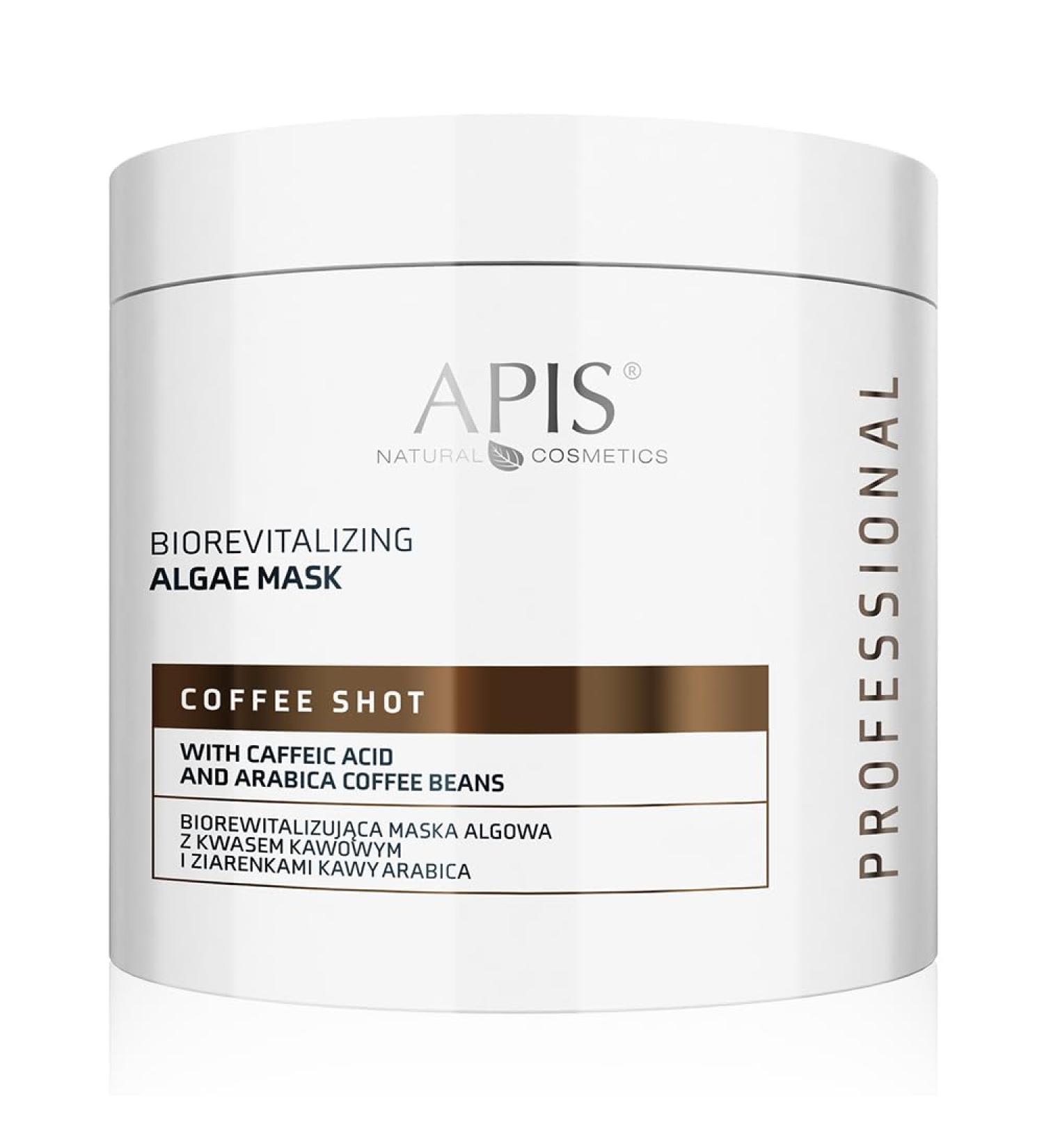 Apis Natural Cosmetics Apis Coffee Shot organic revitalizing algae mask coffee beans poppy seed extract panthenol for mature skin visible effects 200 g product - Buy Online on GoSupps.com
