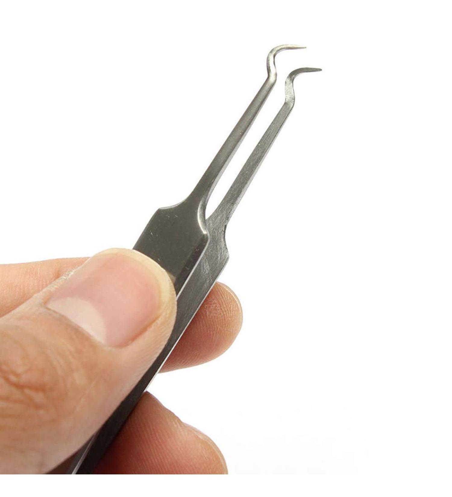 Steellwingsf Blackhead Tweezers - Curved 8.7 cm | Precision Skincare Tools for Clear Skin | Buy Internationally - Buy Online on GoSupps.com