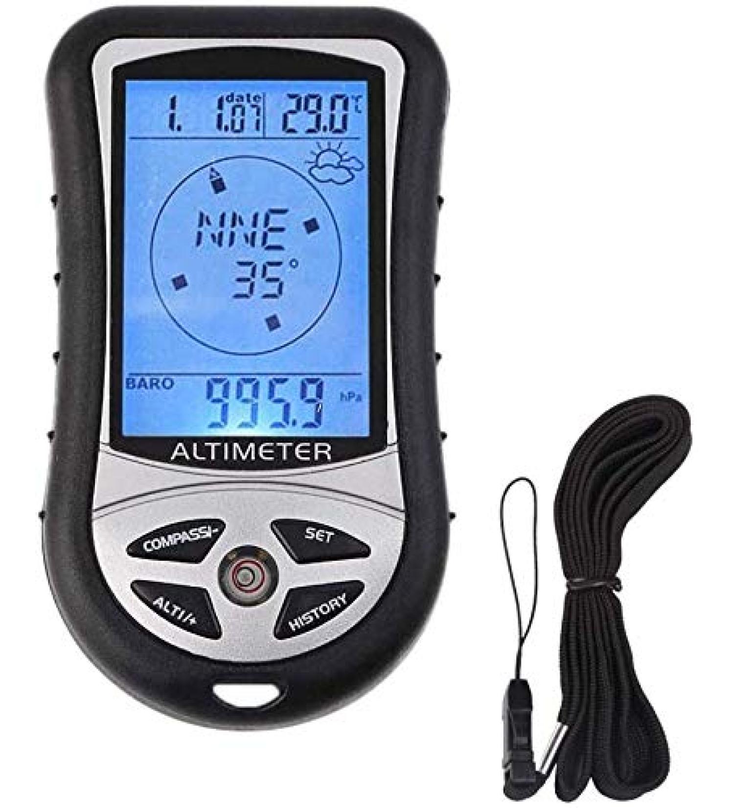 8 in 1 Electronic Digital Altimeter with Compass, Barometer, Thermometer - Multifunctional Weather Forecast Tool - Buy Online on GoSupps.com