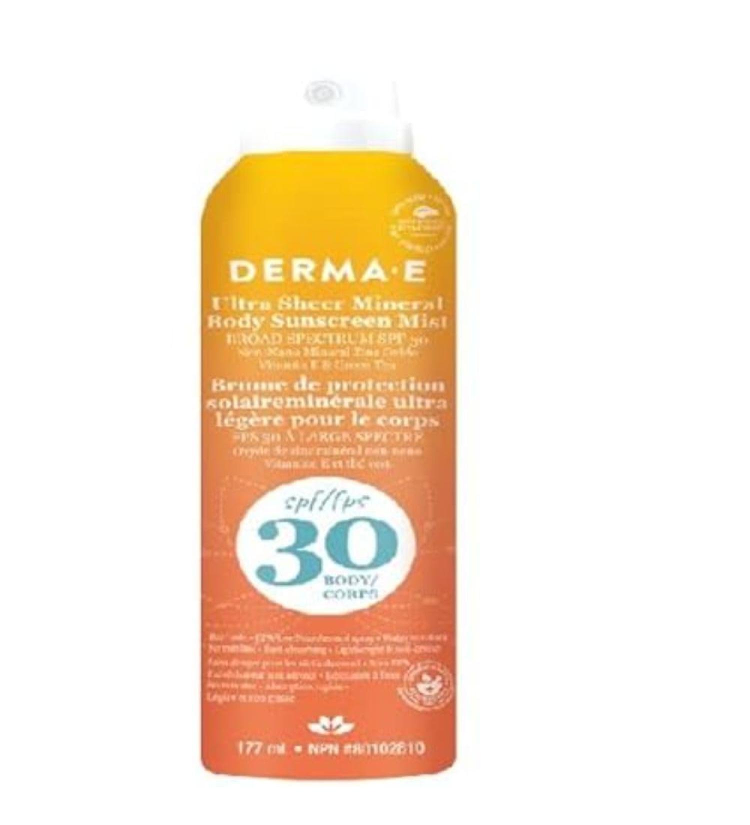 DERMA E SPF 30 Ultra Sheer Mineral Body Sunscreen Mist 177 ML - Buy Online on GoSupps.com