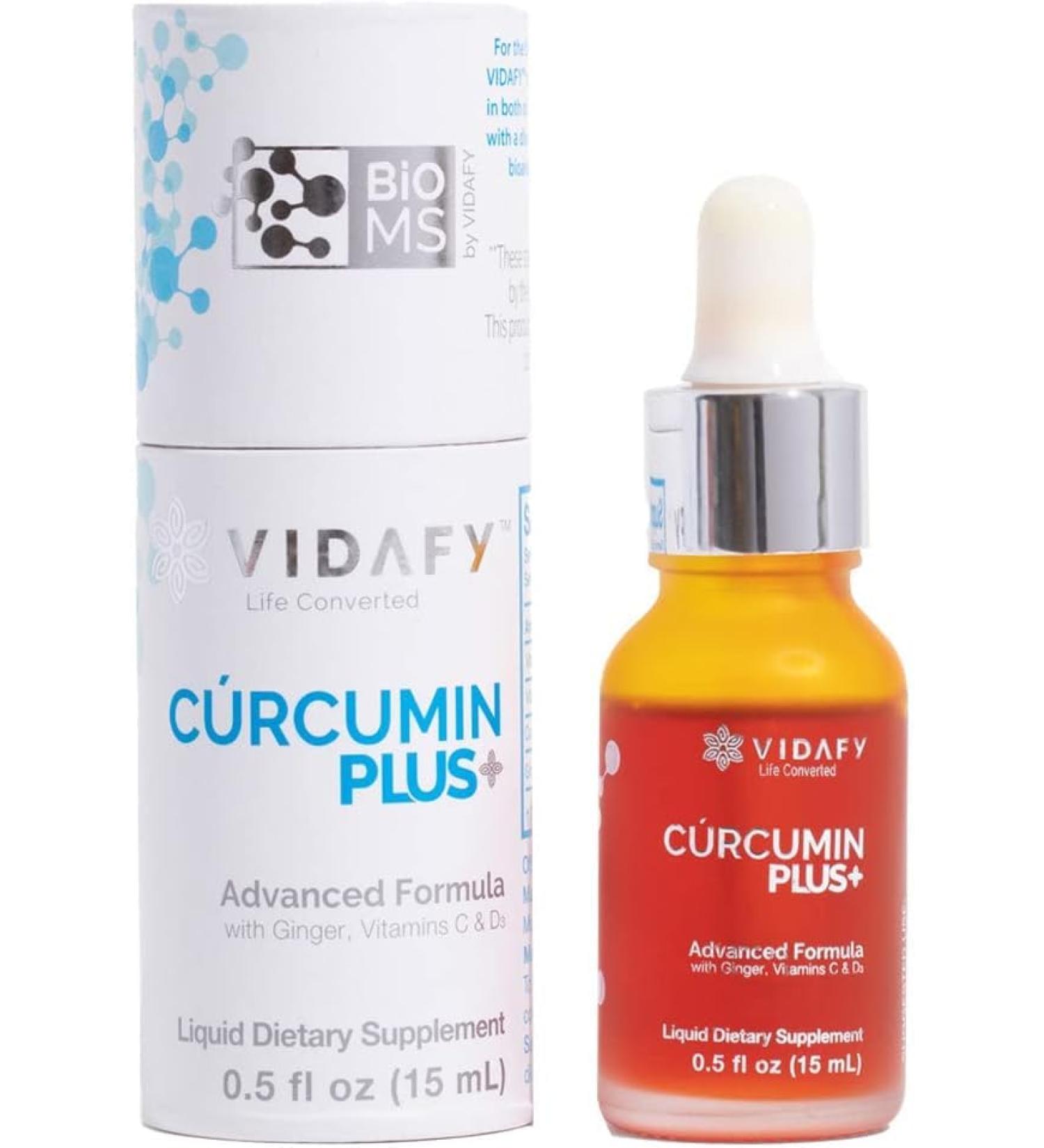 Curcumin Plus Advanced Liquid Formula with Ginger Vitamins C & D3 | High Absorption | Immune Support Antioxidants & Wellness | 0.5 fl oz (15 mL - Buy Online on GoSupps.com