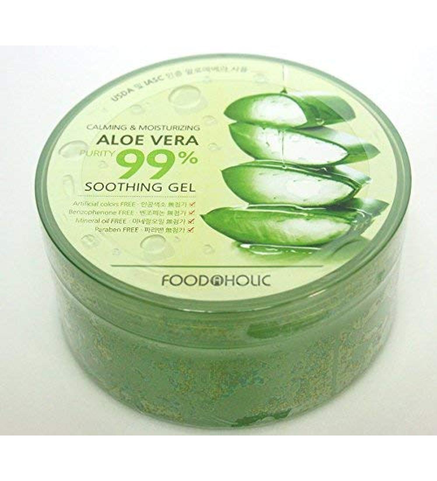 FOOD A HOLIC Calming Aloe Vera Soothing Gel 300ml - 99% Purity | Korean Cosmetics - Buy Online on GoSupps.com