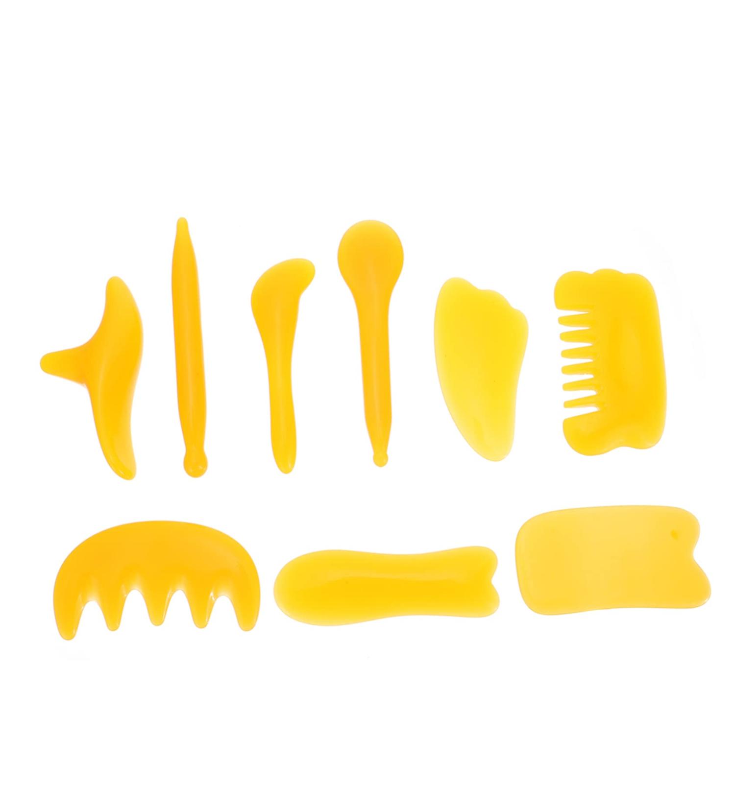 KALLORY Massage Facial Tool Set | Chinese Skincare Plate & Back Scrapper for Spa Treatments | Beeswax Resin Body Scraper - Buy Online on GoSupps.com