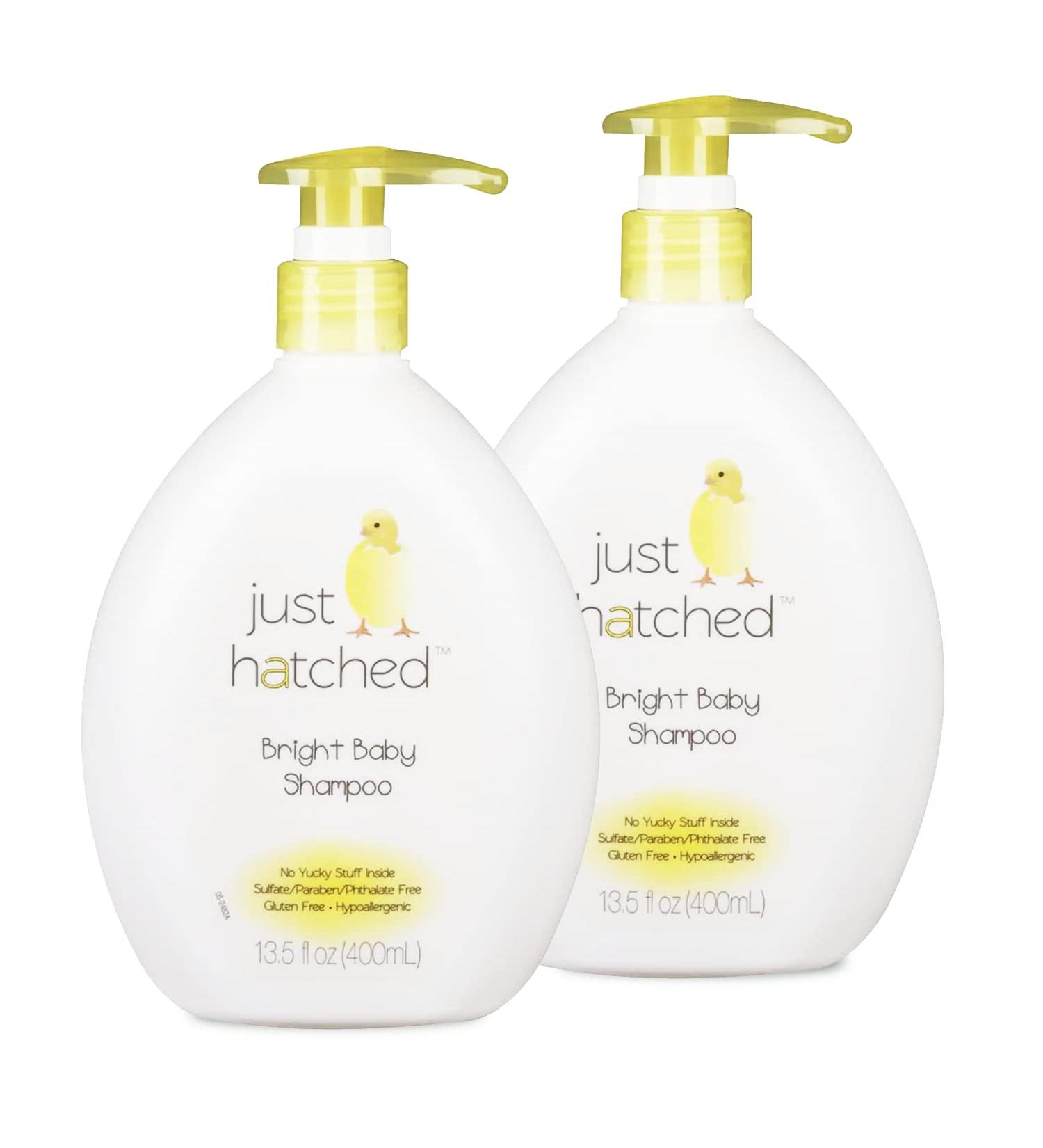 Just Hatched Bright Baby Shampoo Multi-Pack - Gentle Cleanser for Newborns - Hypoallergenic & Gluten Free - 13.5 fl oz (2 Pack) - Buy Online on GoSupps.com