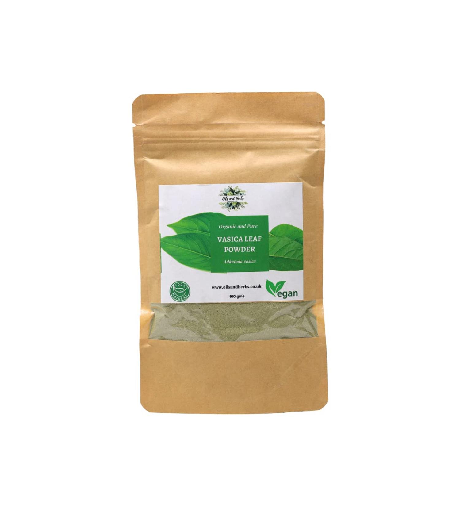 Clean Organic Vasica Leaf Powder- Adhatoda Vasica Powder -100% Pure and Natural (100) 100.00 g (Pack of 1) - Buy Online on GoSupps.com