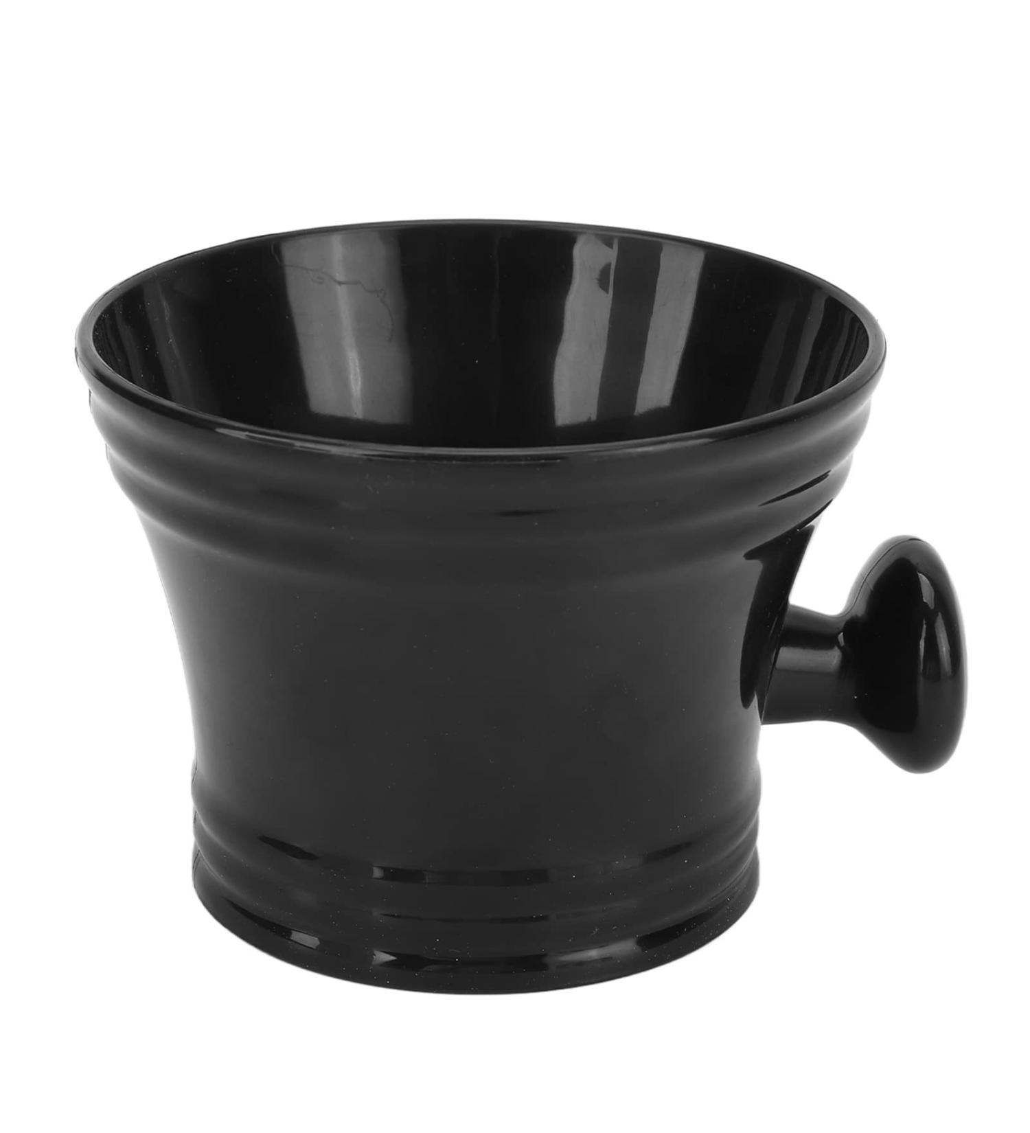 Pilipane Black Shaving Bowl with Handle | Durable Gunfire Design | Ideal for Razor Cream Soap | Travel-Friendly Wide Mouth | Perfect for Barbershop & Home Use - Buy Online on GoSupps.com