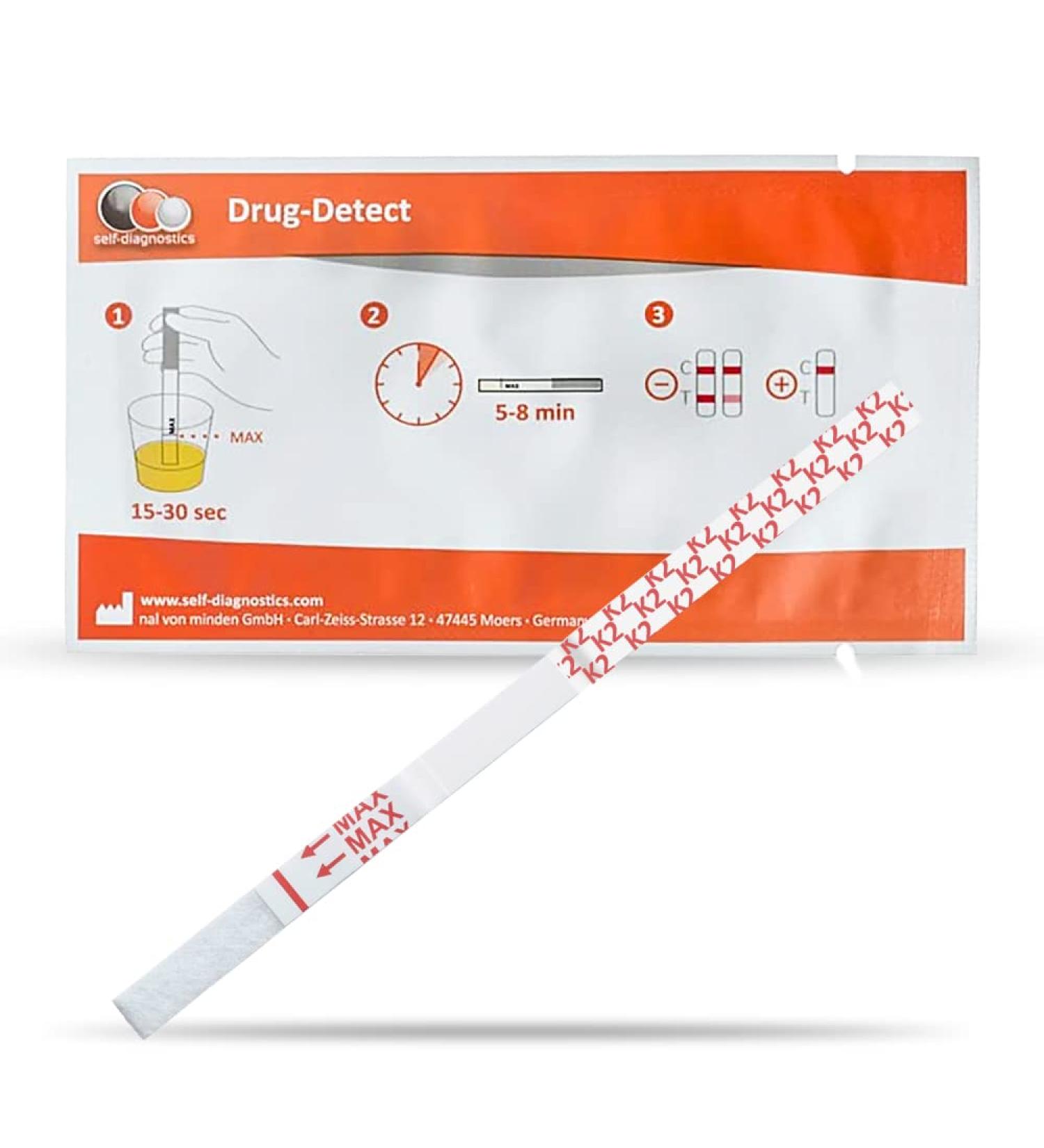 Self-Diagnostics Drug Test Kit: Fast K2/Spice Detection - 5 Test Strips 50 Ng/ML Cut-Off Quick 5-Minute Urine Test for Synthetic Cannabinoids - Buy Online on GoSupps.com
