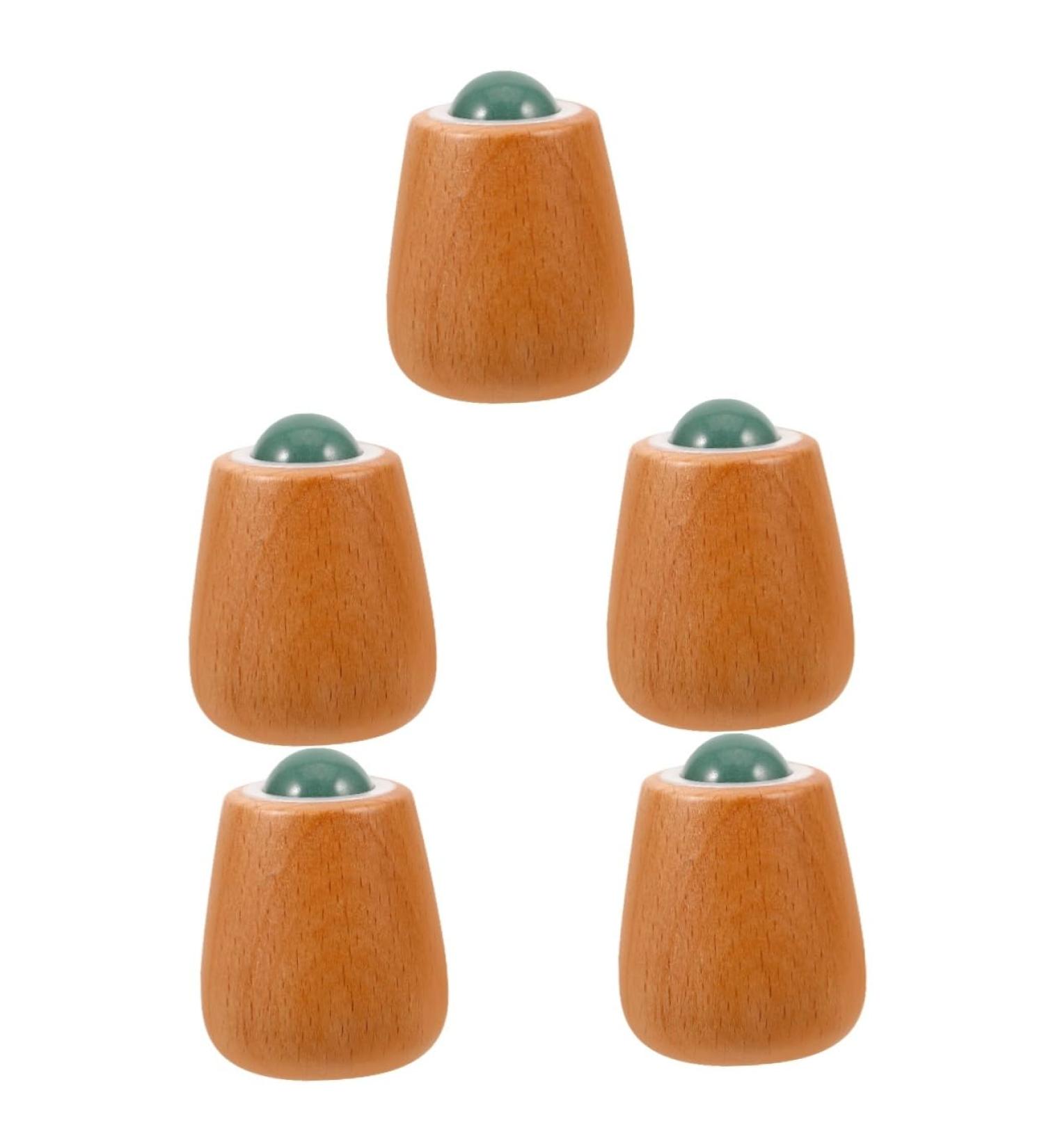 Beavorty 5-Piece Jade Roller Set - Facial Massage Gear Eye Roller Wooden Handle for Swelling Relief | International Shipping Available - Buy Online on GoSupps.com