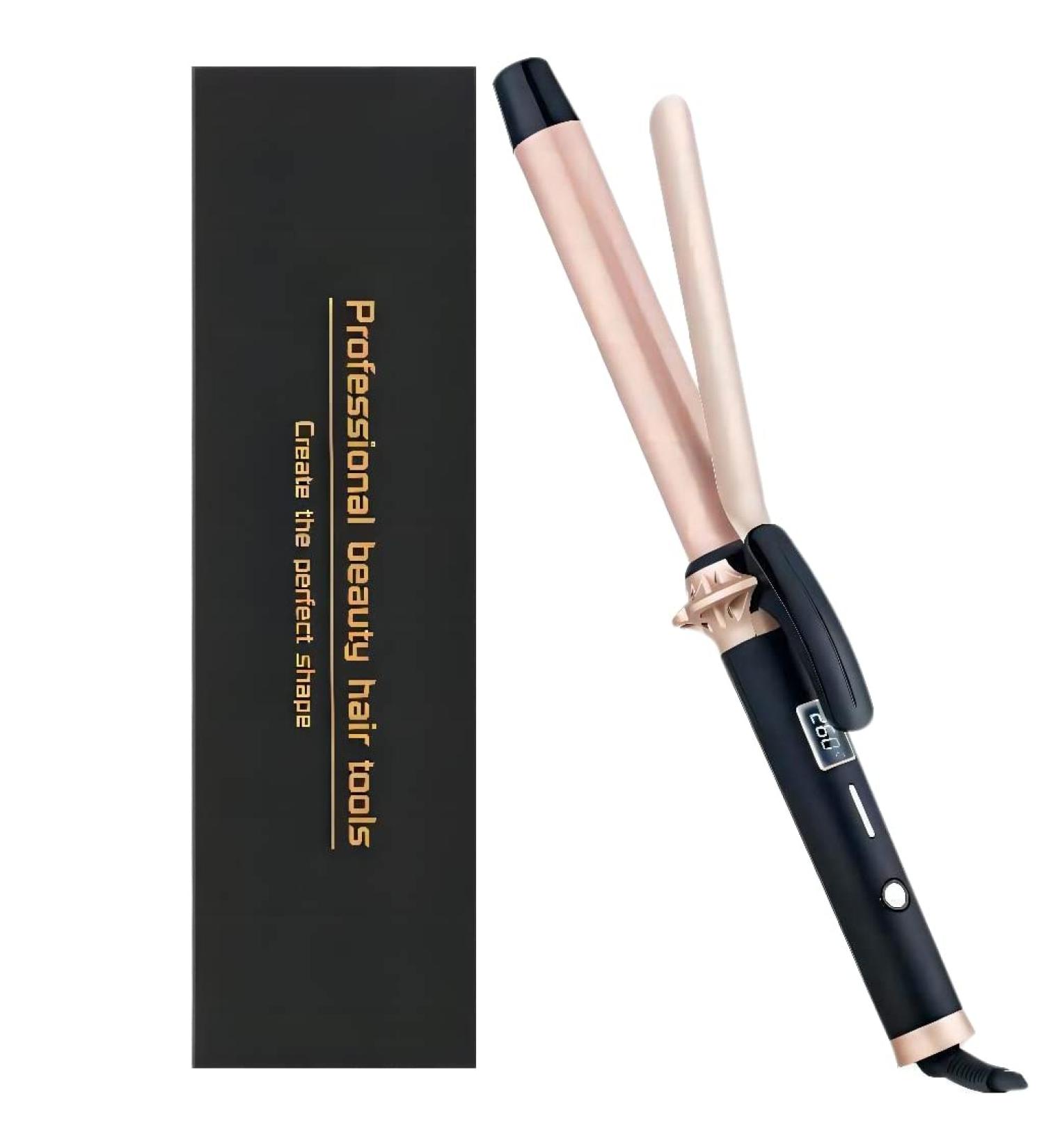 Lanboo 25mm Curling Iron with Ceramic Coating - Professional Hair Curler | Fast Heating up to 230 C | Dual Voltage | 60mins Auto Off - Gold - Buy Online on GoSupps.com