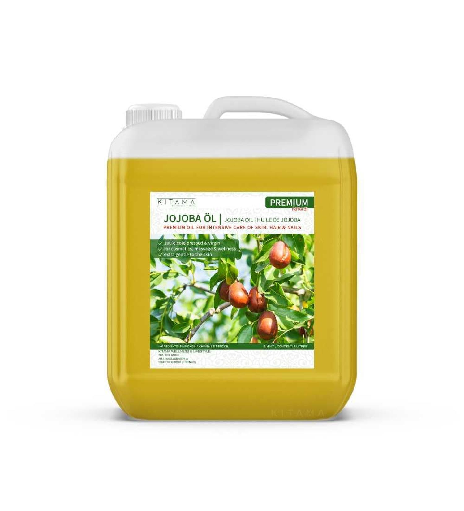 Buy 5L Kitahaba Jojoba Oil - 100% Pure Cold-Pressed Natural Oil for Skin Hair Baby Care & Massage | International Shipping - Buy Online on GoSupps.com