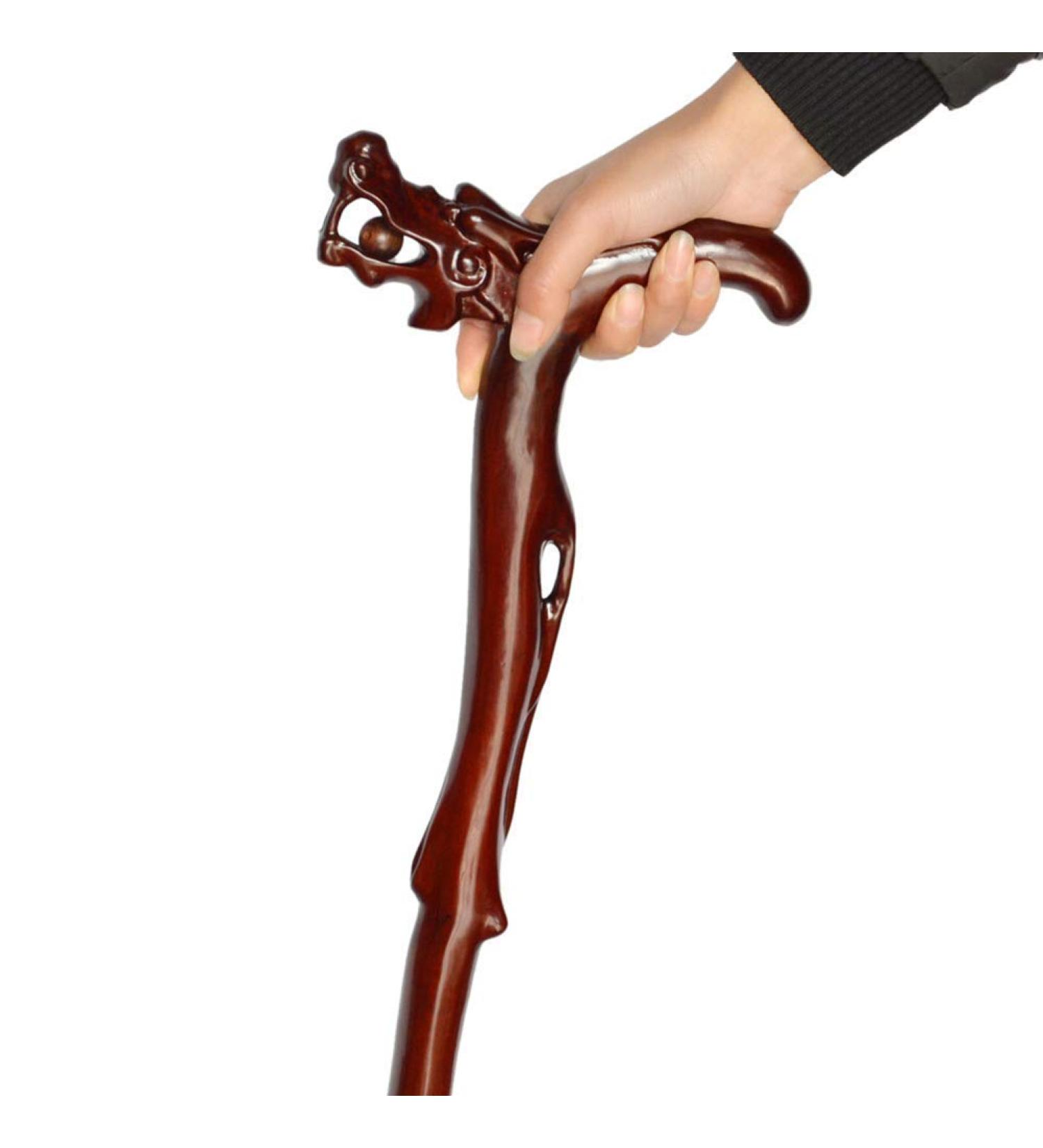 Solid Wood Crutches Disabled&Elderly Lightweight Non Slip Solid Walking Stick Hiking Sticks/Walking Poles for Balance Mobility Aid Practical Bright Day