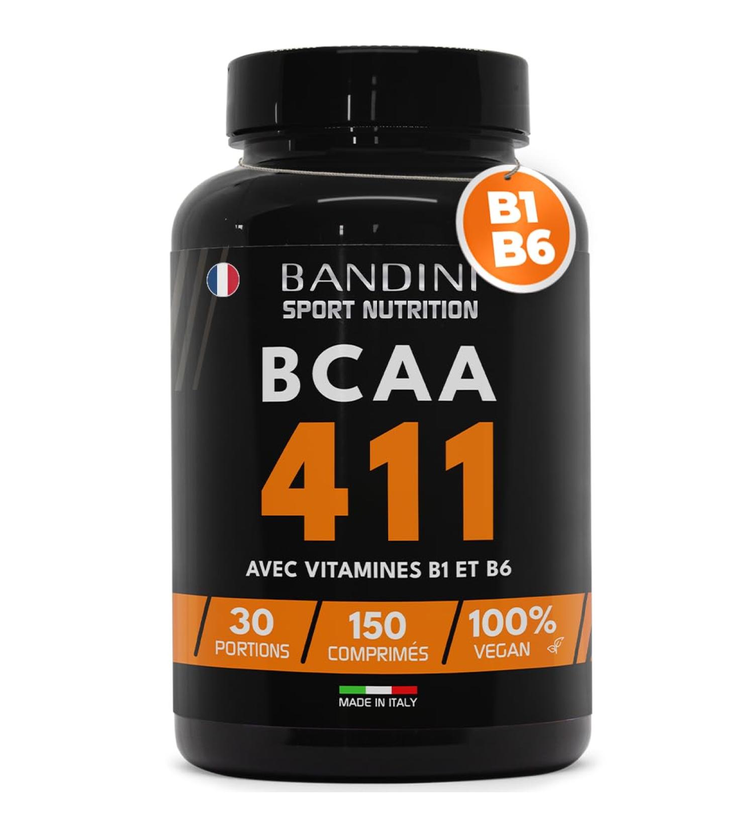 Bandini BCAA 4.1.1 - Muscle recovery and fatigue reduction in pre-workout without sugars - Bodybuilding Fitness and other sports - Presence of vitamins B1 and B6 | 150 powerful tablets - Buy Online on GoSupps.com