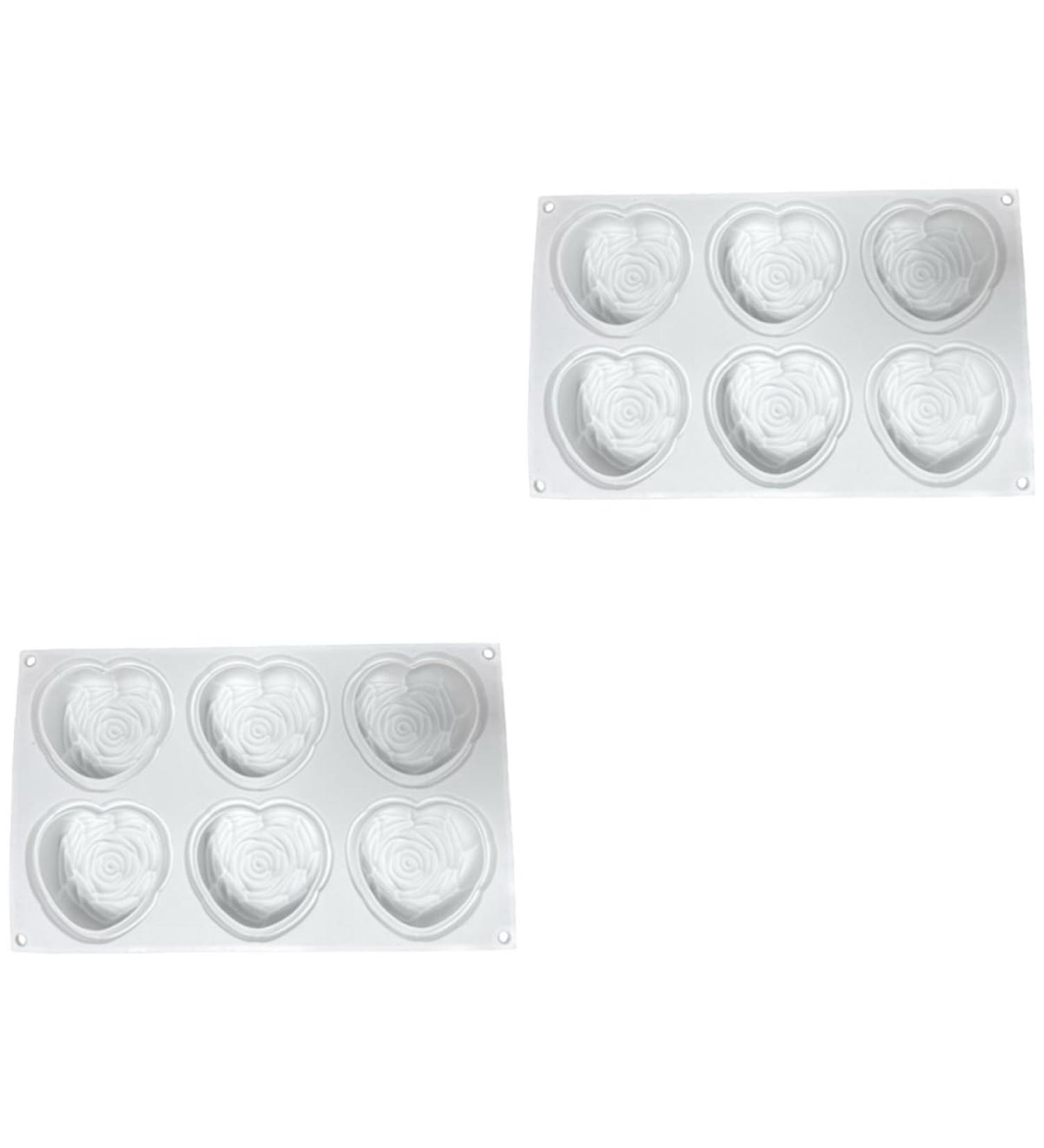 Zerodeko 2pcs Love Rose Mold Cake Mold Ice Cube Mold Rose Cake Pan Molds Silicone Shapes Silicone Mold Heart Shaped Ice Cube Trays Hear Cake Gum Paste Cheese Silica Gel Butter 3D - Buy Online on GoSupps.com