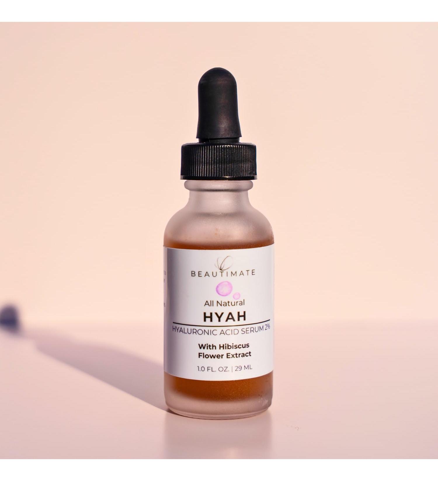 Beautimate Hyah Microneedling Serum 2% Hyaluronic Acid for Deep Hydration, Skin Renewal & Plumping Vegan, Cruelty-Free, Made in USA Anti-Aging Face Serum with Hibiscus Flower Extract, 1oz - Buy Online on GoSupps.com