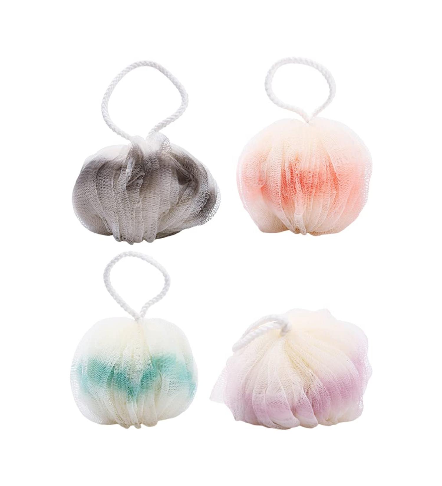 Buy 4pcs Stylish Bath Balls | Foaming Shower Tools | Bubble Makers & Scrubbers for Bathing - Buy Online on GoSupps.com
