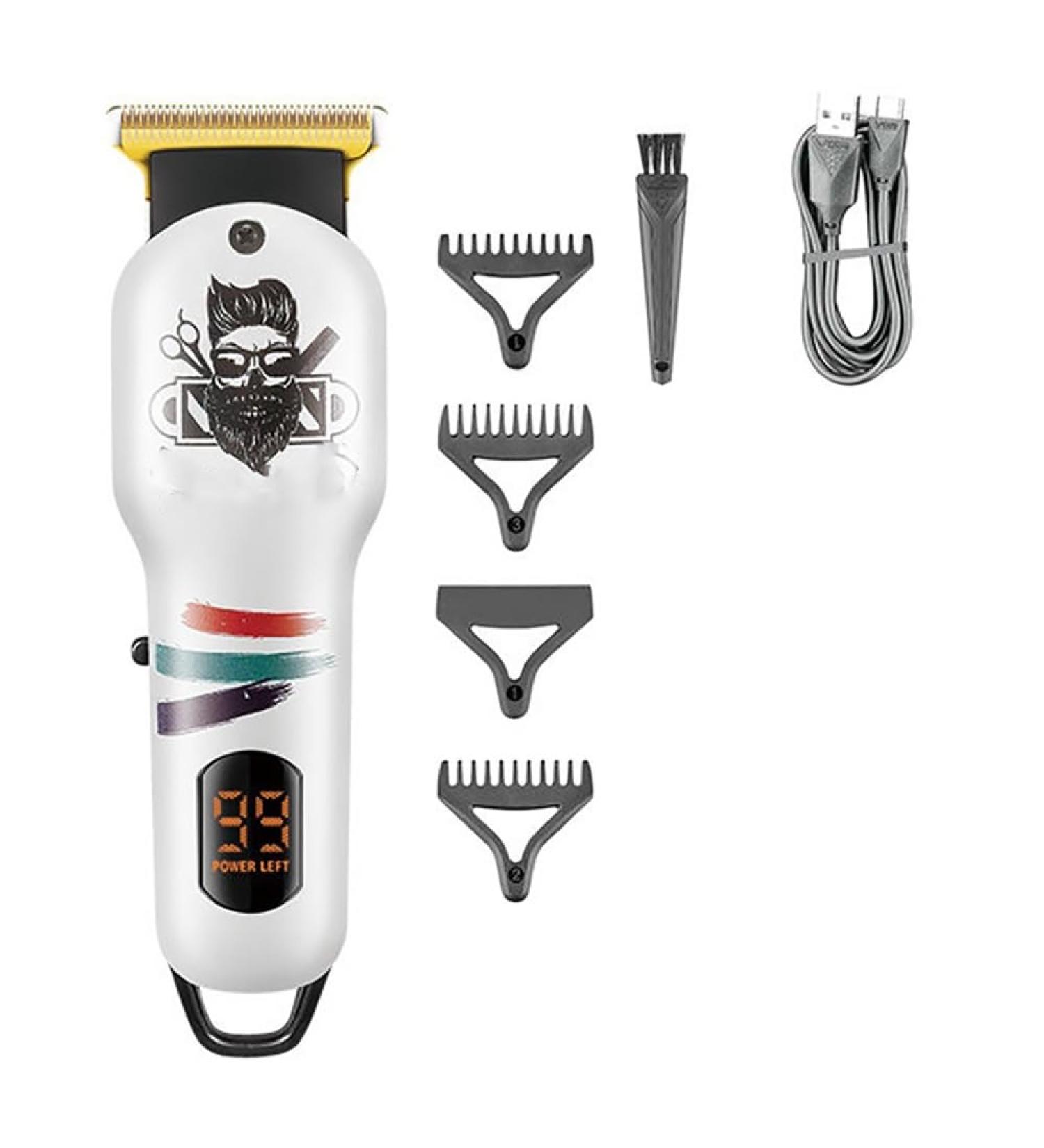 Buy Professional White Hair Clippers for Men - Electric Hair Trimmer & Beard Trimmer - Buy Online on GoSupps.com