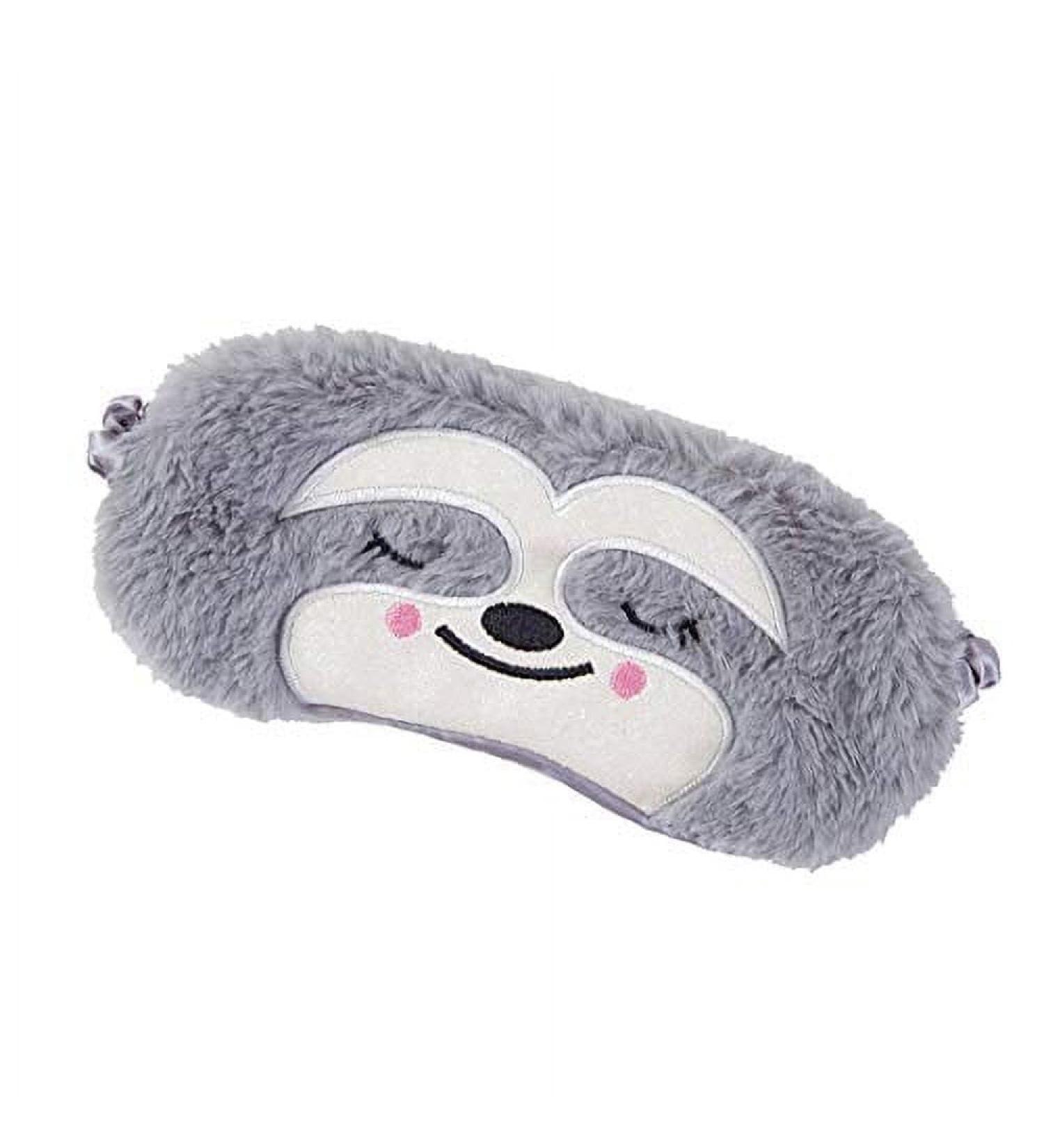 Gray Cute Sloth Sleeping Mask - Soft Plush Eye Cover for Kids & Adults | Ideal for Travel Naps & Meditation - Buy Online on GoSupps.com