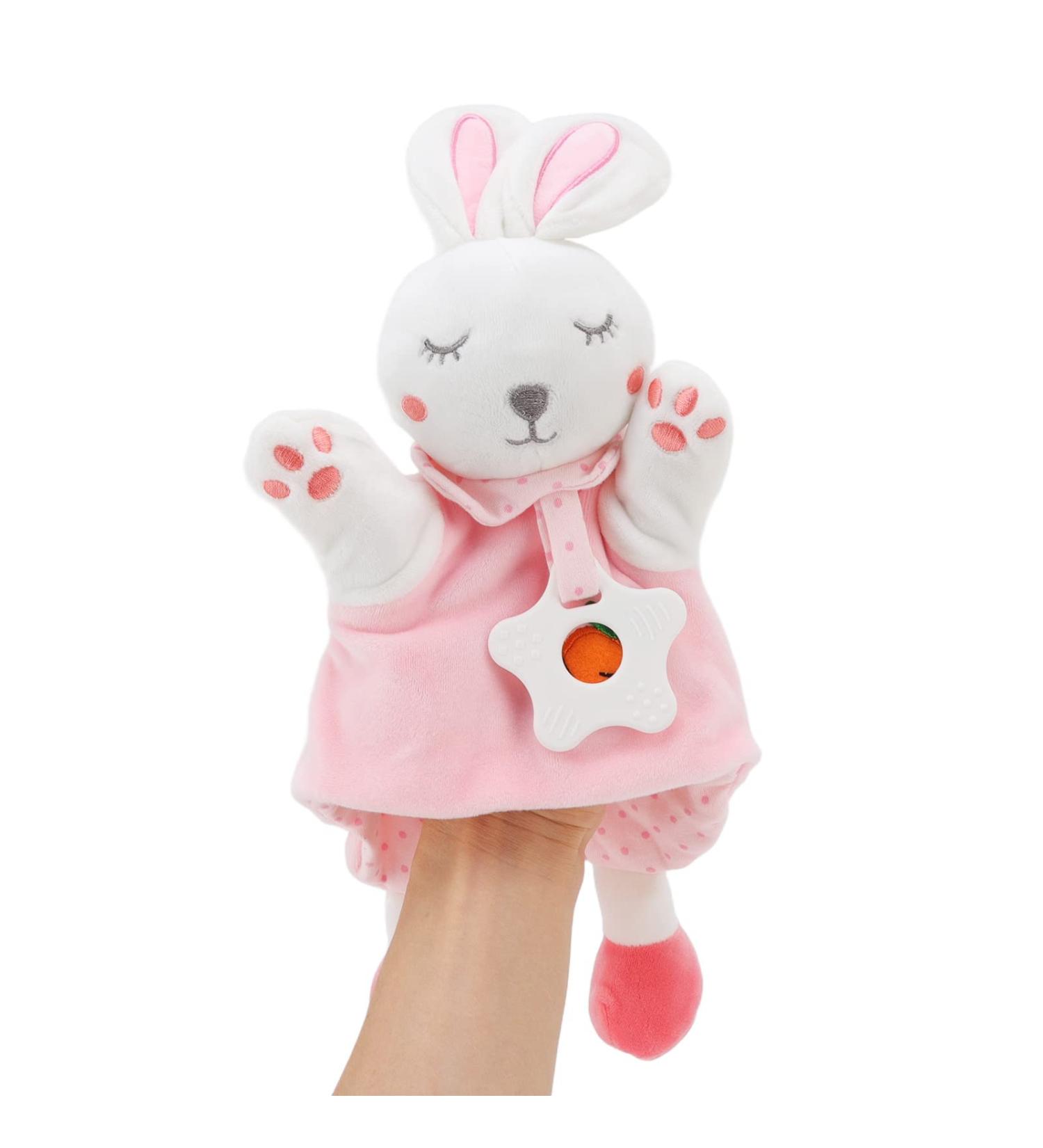 Baby Loveys Bunny Security Blanket with Teether - Soft Unisex Stuffed Animal Blanket - Buy Online on GoSupps.com