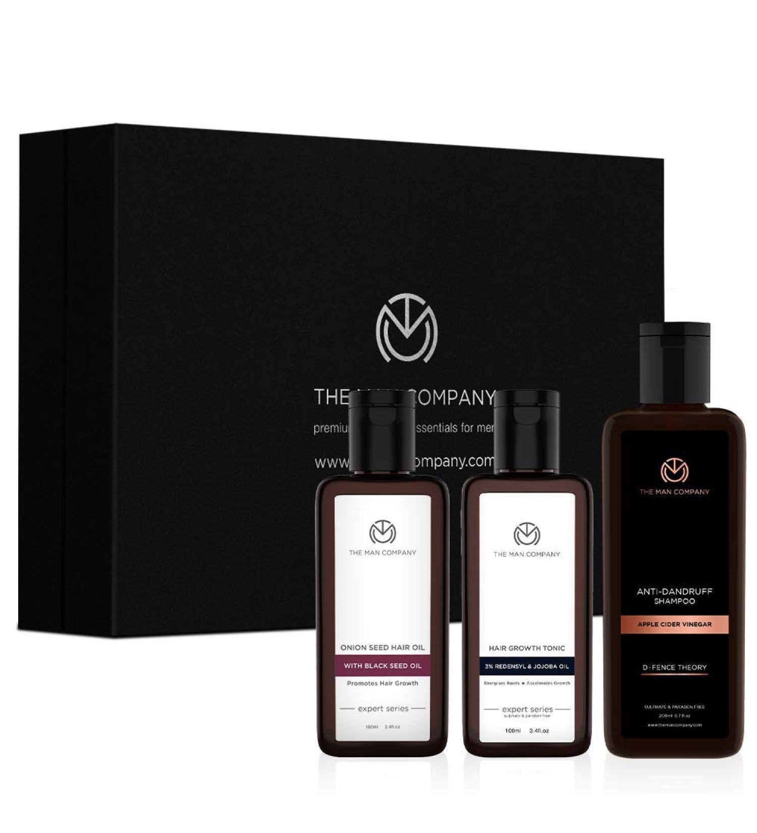The Man Company Onion Seed Oil Hair Care Hair Growth Tonic 3% Redensyl Apple Cider Vinegar Shampooanti Dandruff Set Of 3 - Buy Online on GoSupps.com