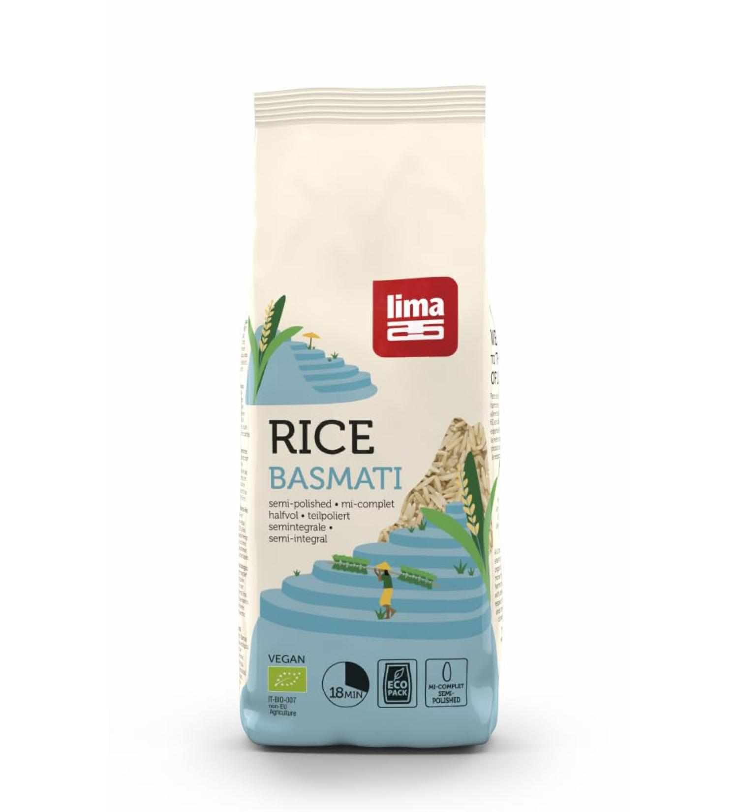 Lima Lima Organic basmati rice partially polished (2 x 500 g)