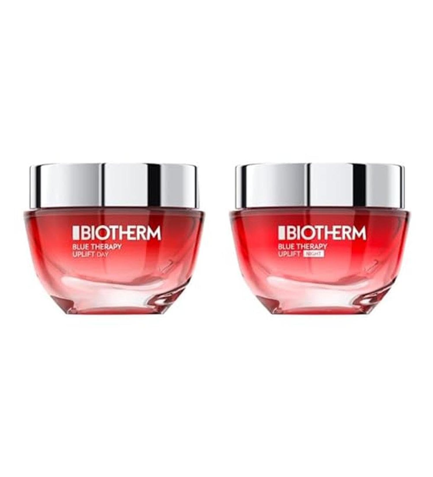 Biotherm Blue Therapy Uplift Set with Peptides and Red Algae Extract Including Night & Day Face Cream Reduces Appearance of Aging - Buy Online on GoSupps.com