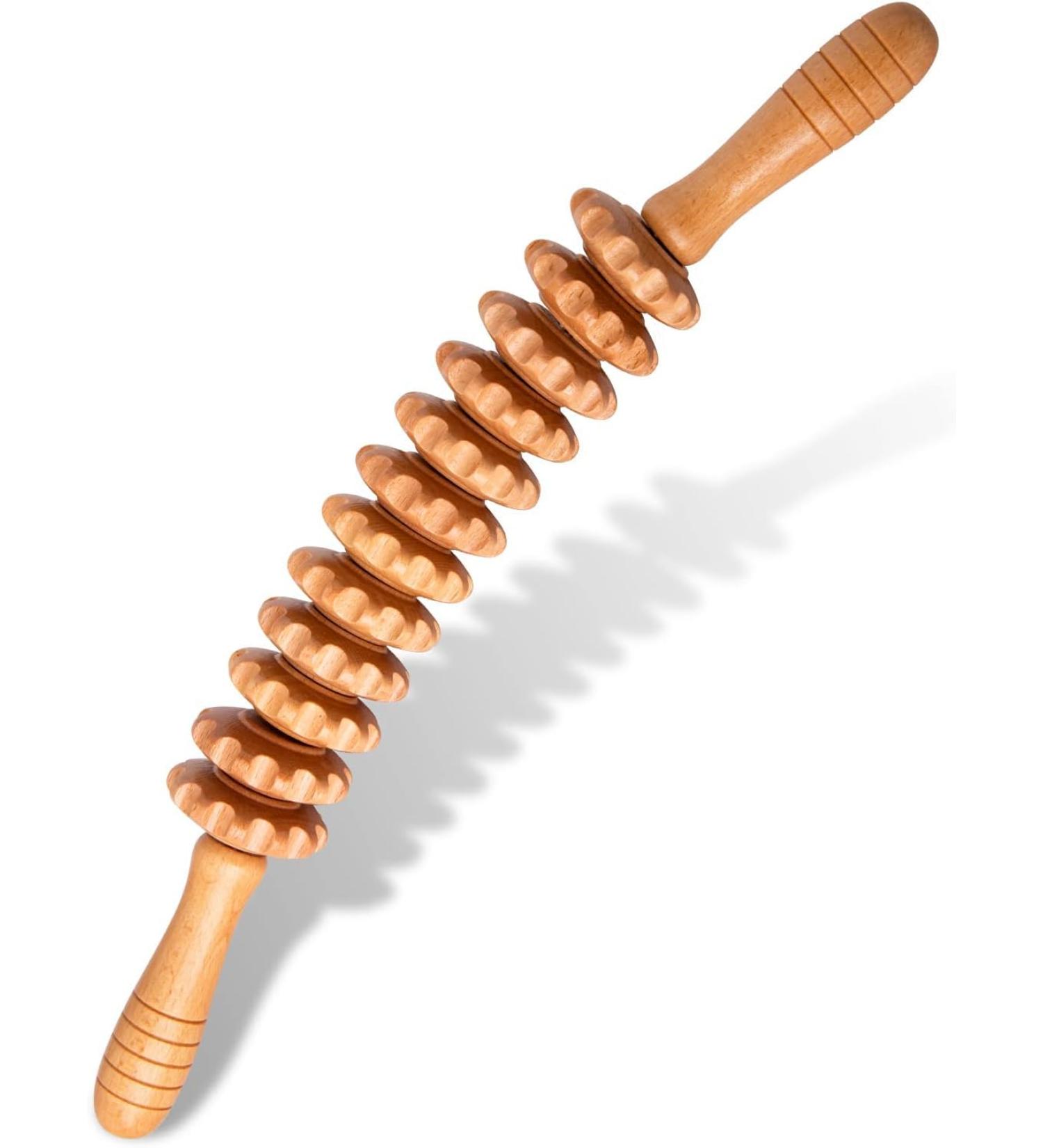 Buy Wood Massage Roller & Fascia Rollers for Muscle Relaxation | Wooden Back Massagers & Gua Sha Tools - Buy Online on GoSupps.com