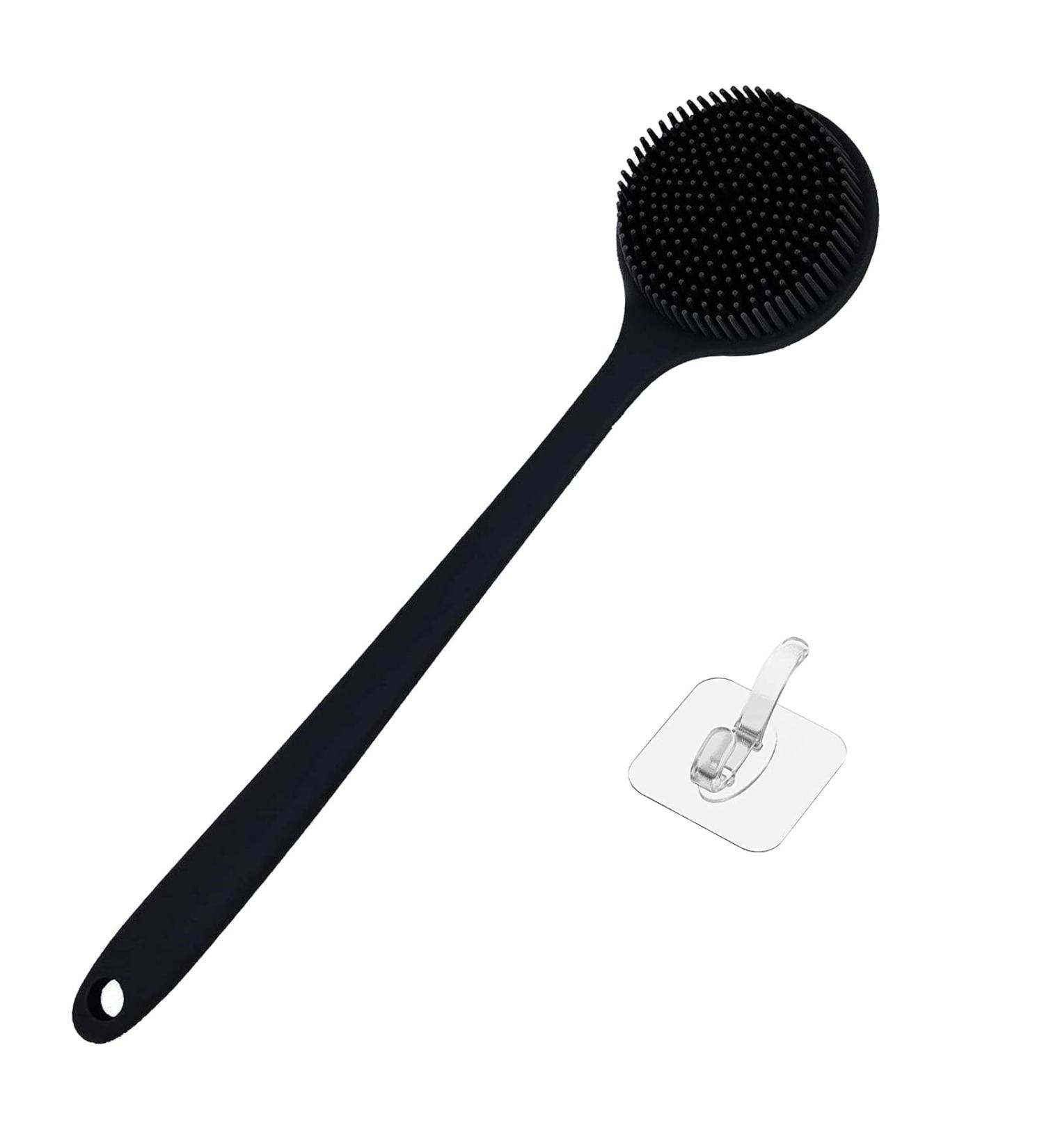 15'' Long Handle Silicone Body Scrubber for Skin Exfoliation - Shower Brush for Gentle Cleansing and Massaging - Buy Online on GoSupps.com