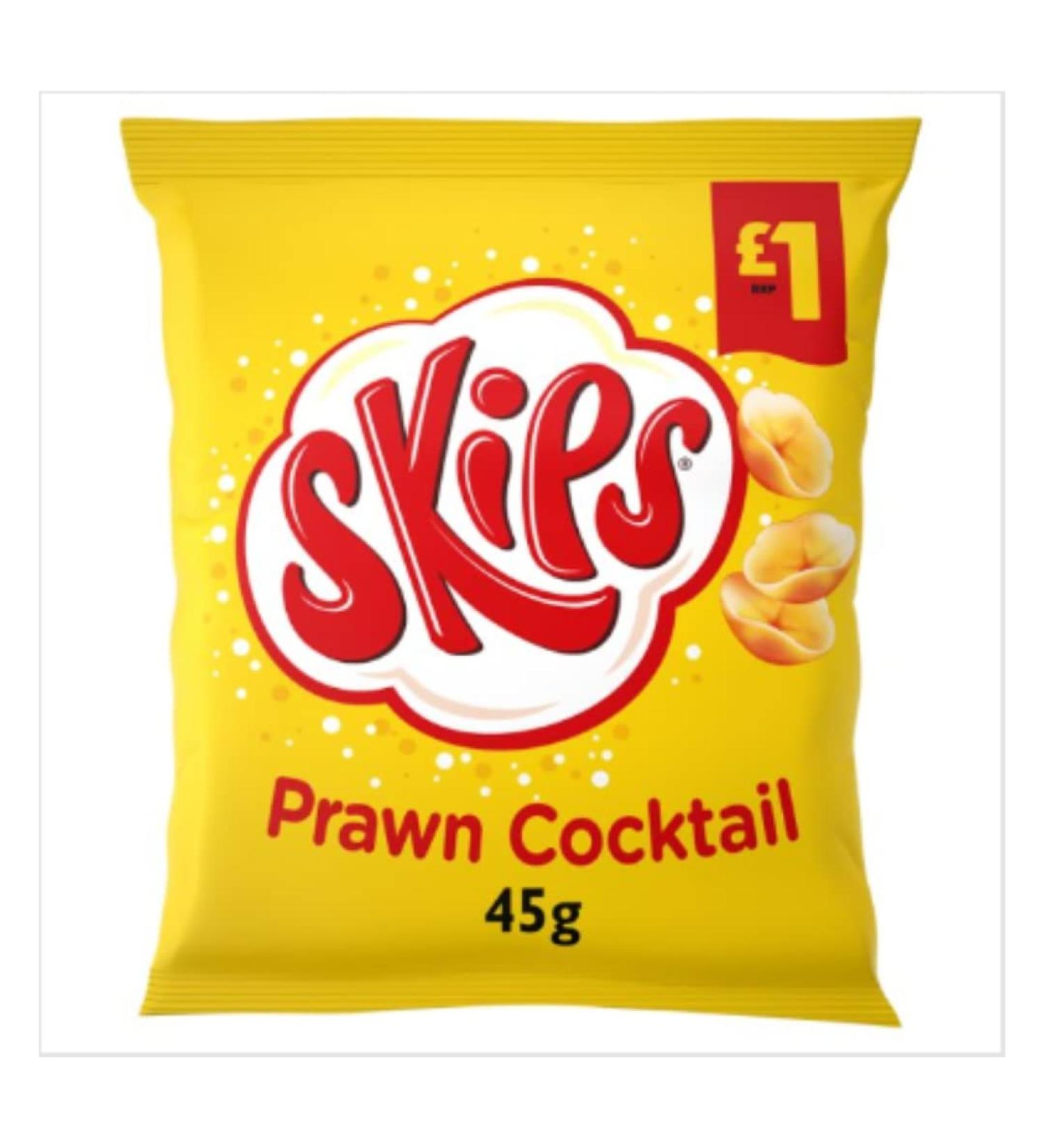 Skips Prawn Cocktail Crisps 45g x Case of 16