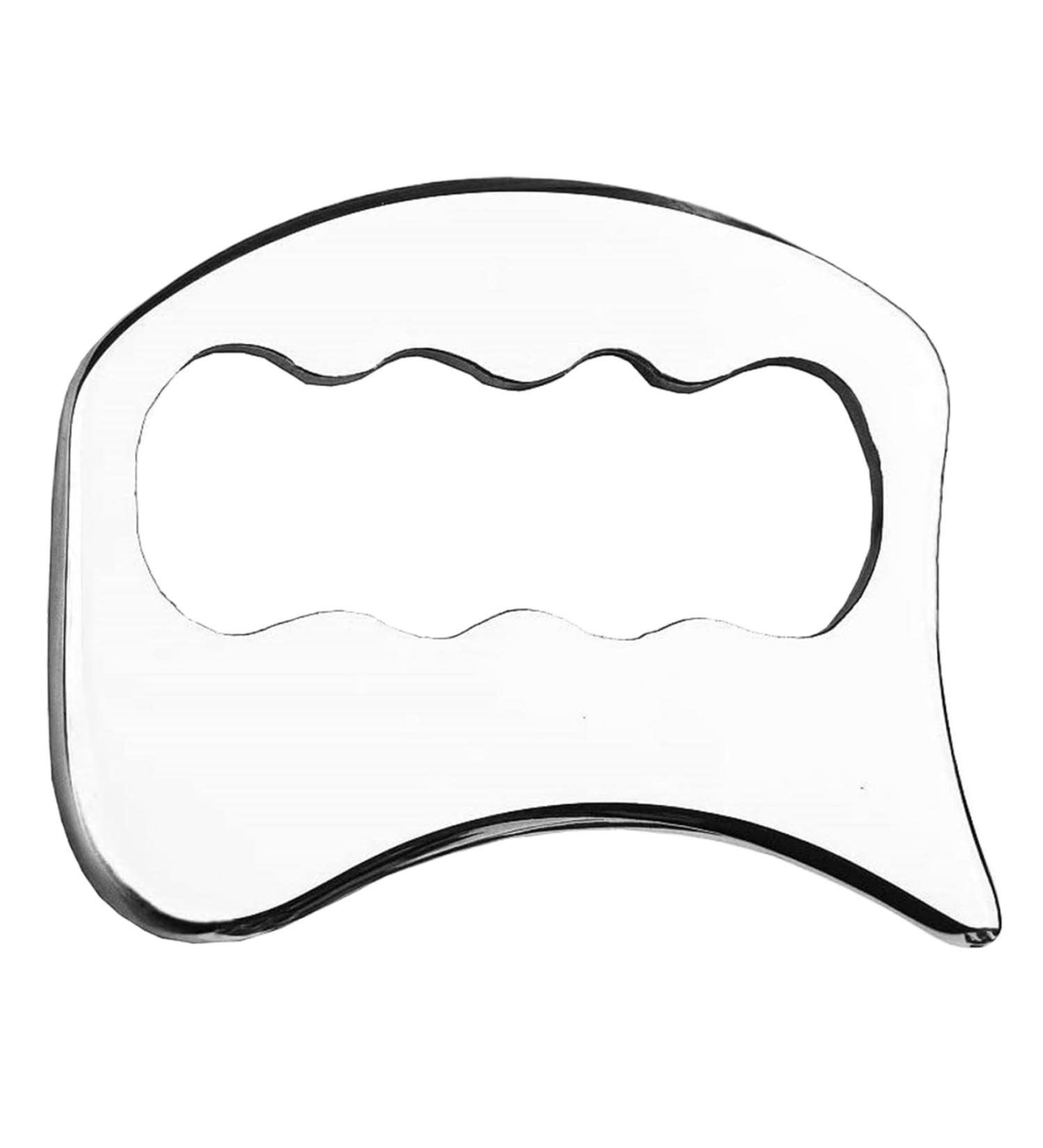 Premium Stainless Steel Gua Sha Tool for Muscle Relief - 3x4 Body Scraper for Back Legs Arms Neck & Shoulders - Silver - Buy Online on GoSupps.com