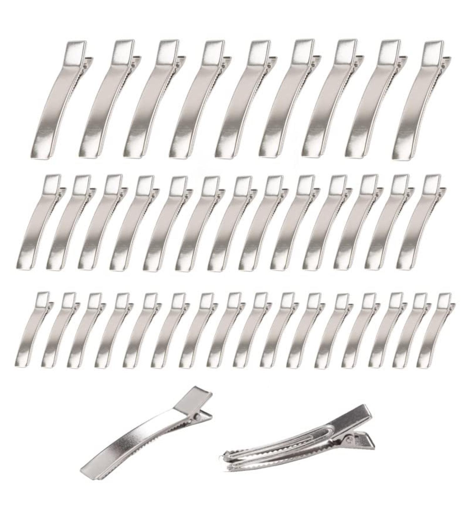 120Pcs Double Prong Alligator Hair Clips - Silver Metal Hair Accessories for Women - Salon Quality Hair Grip for Bows & Crafts by NIOUK - Buy Online on GoSupps.com