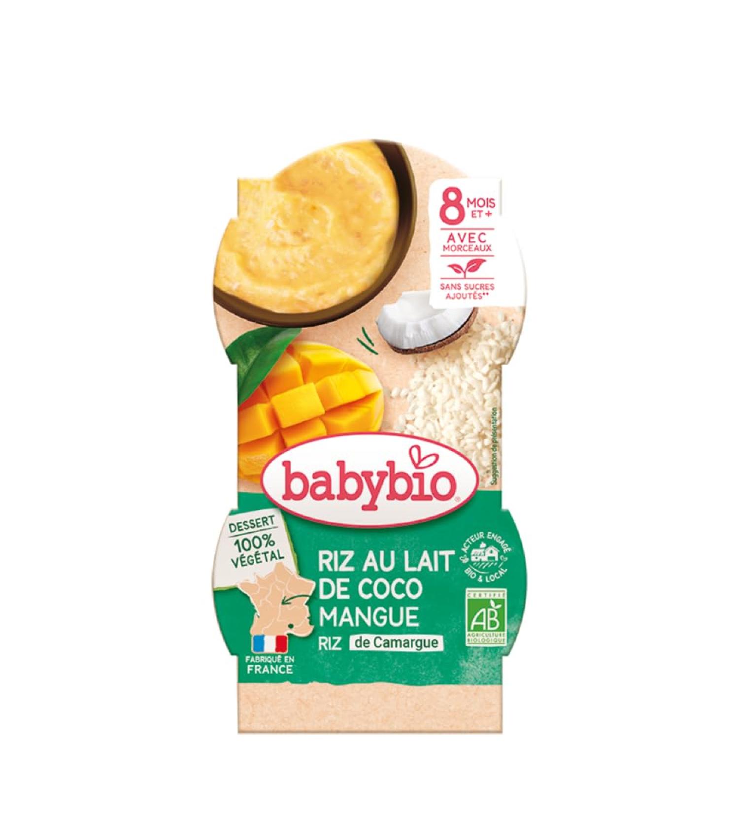 Babybio - Milk dessert - Rice pudding coconut Mango - 8+ months 2x100gr - Buy Online on GoSupps.com