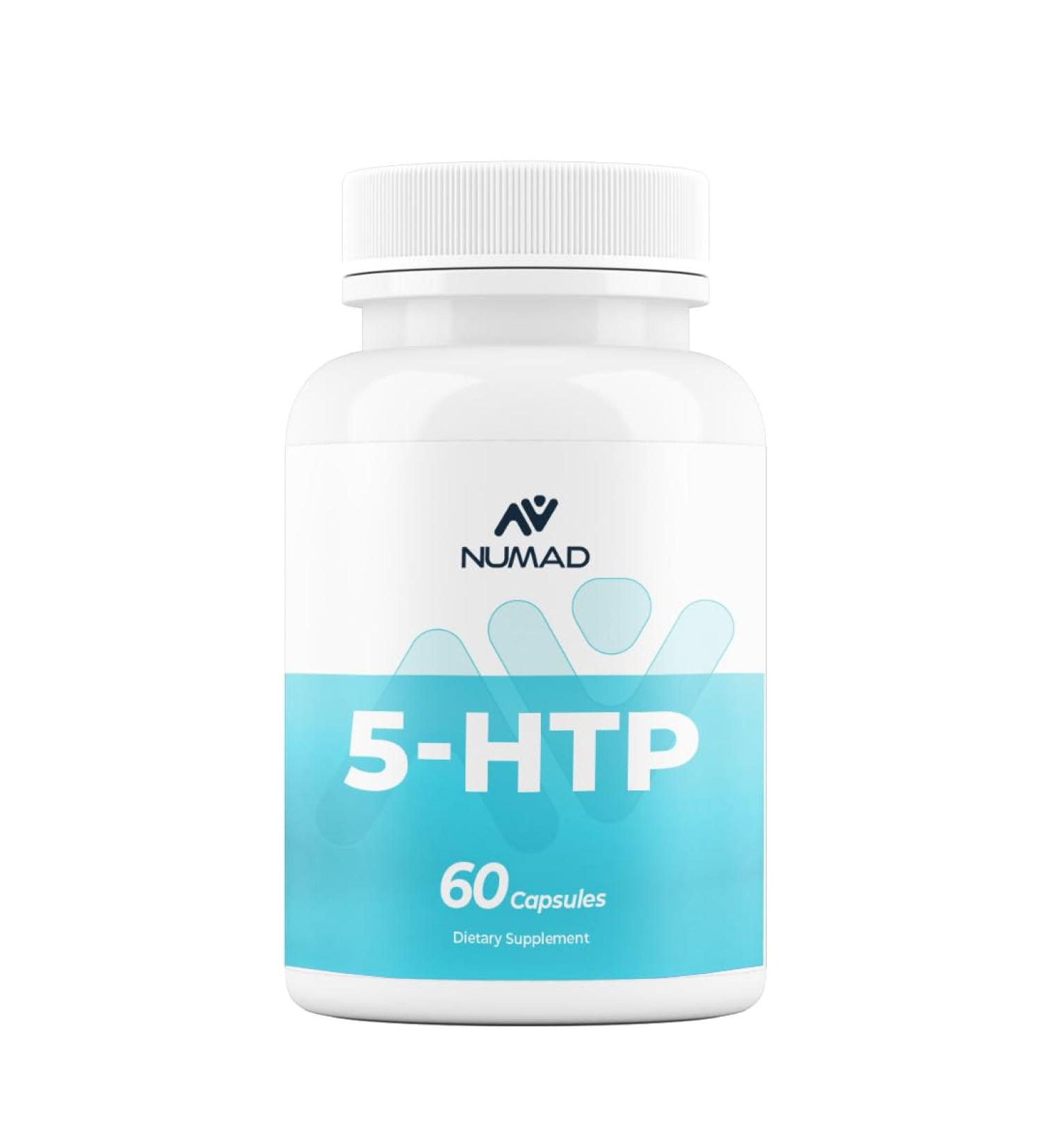NUMAD 5-HTP 200 MG Plus Calcium for Mood Sleep Supports Calm and Relaxed Mood 60 Count