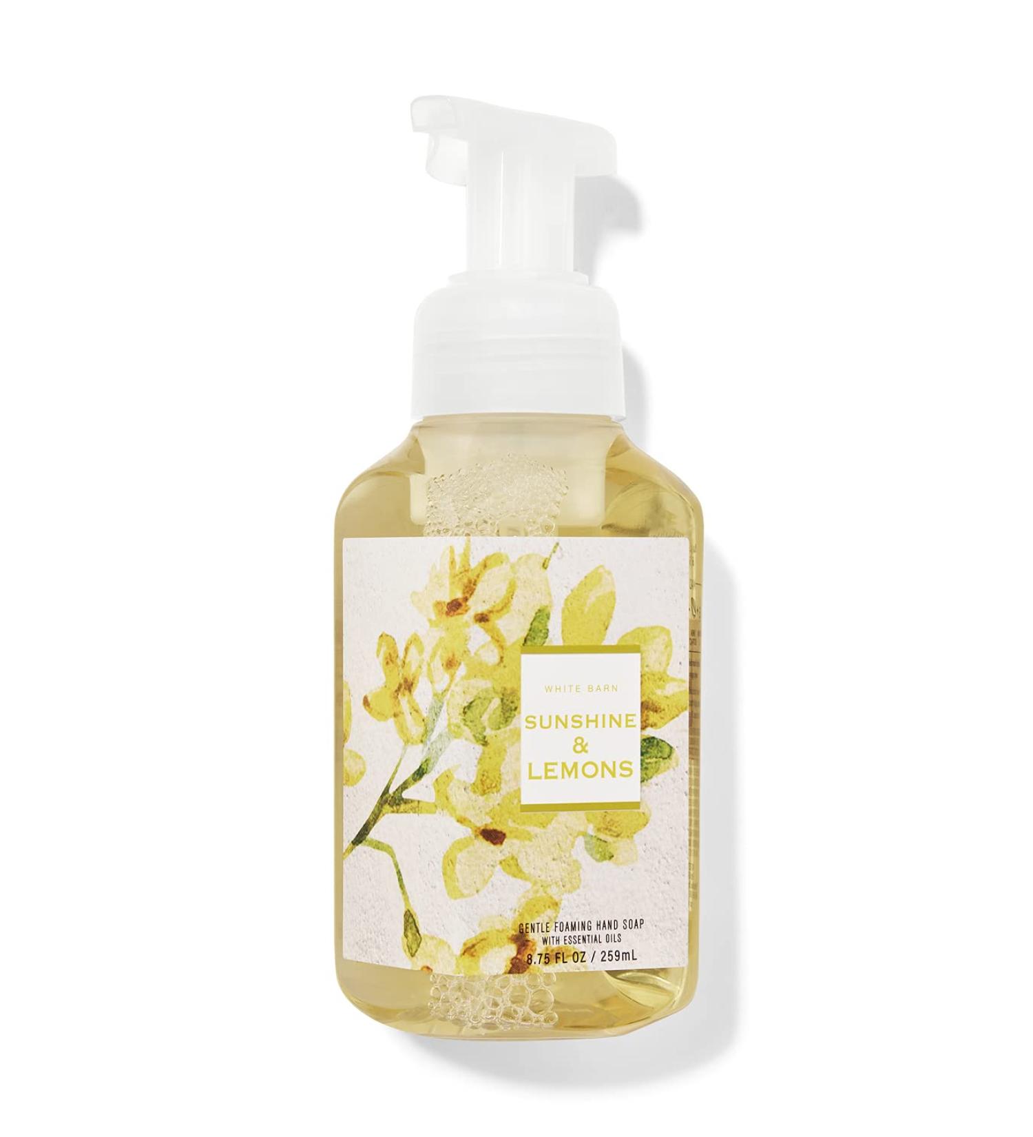 Bath and Body Works White Barn Sunshine and Lemons Gentle Foaming Hand Soap 8.75oz - Yellow Bottle - Buy Online on GoSupps.com