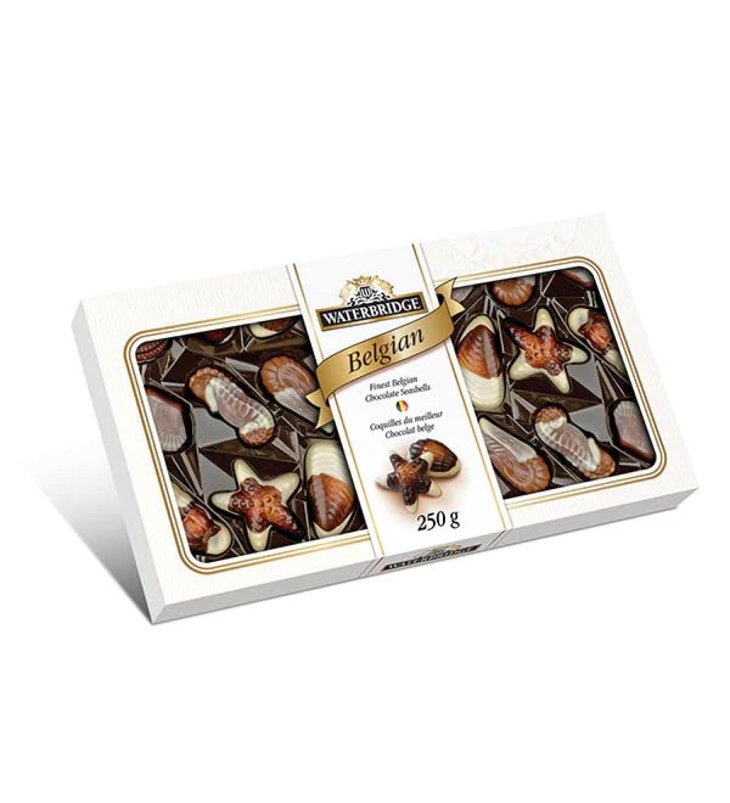 Waterbridge Belgian Seashells Chocolate Gift Box - 250g - Box of Chocolate - Snacks for Adults & Treats - Assorted Chocolate Box - Chocolate Gift