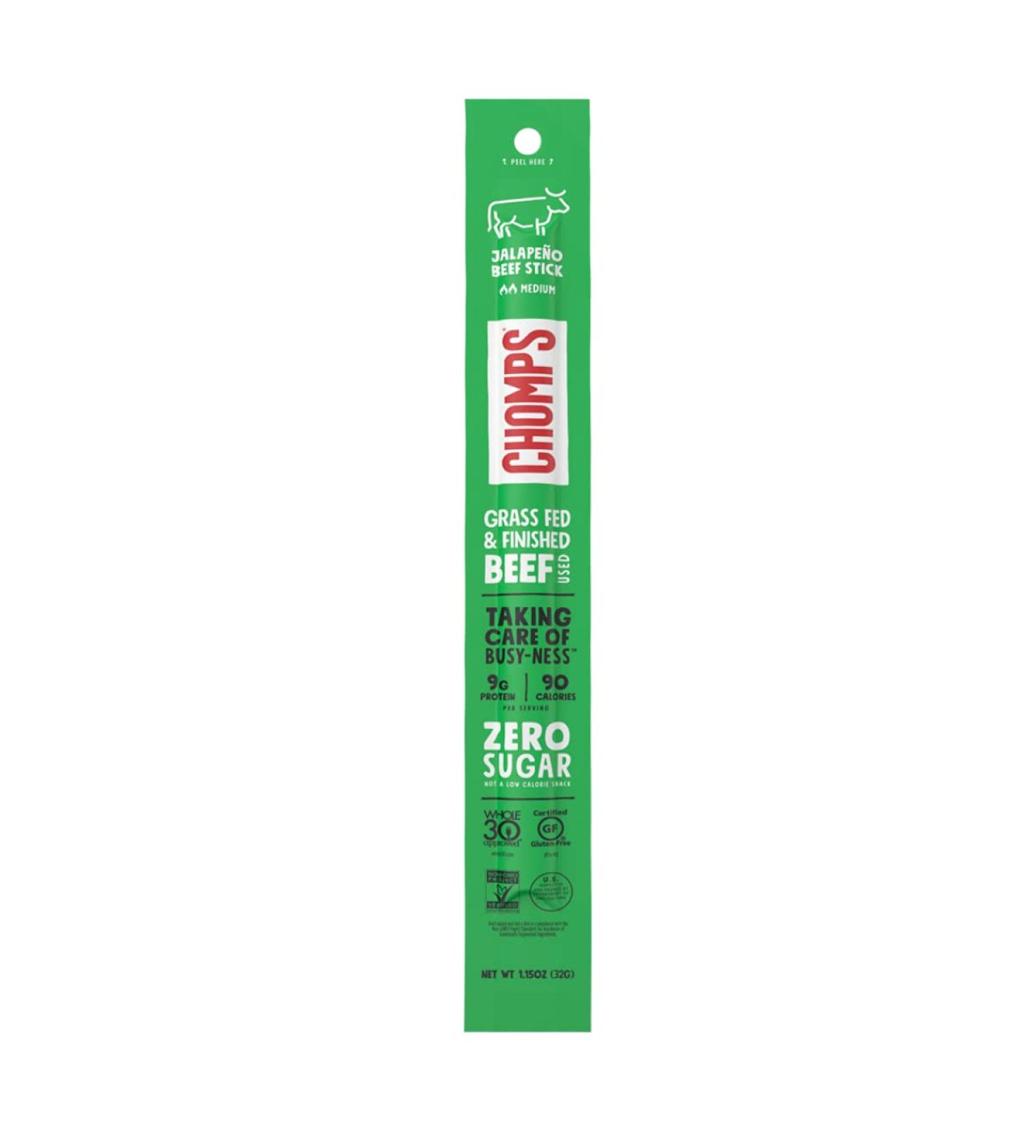 Chomps Jalapeno Beef Stick - 1.15 OZ | High-Protein Snack | Keto-Friendly - Buy Online on GoSupps.com