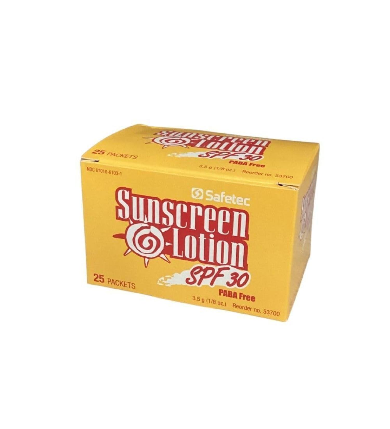 Sunscreen Lotion SPF 30+ for Sensitive Skin - Safetec MS84250 (25 Packets/Box) | International Shipping Available - Buy Online on GoSupps.com