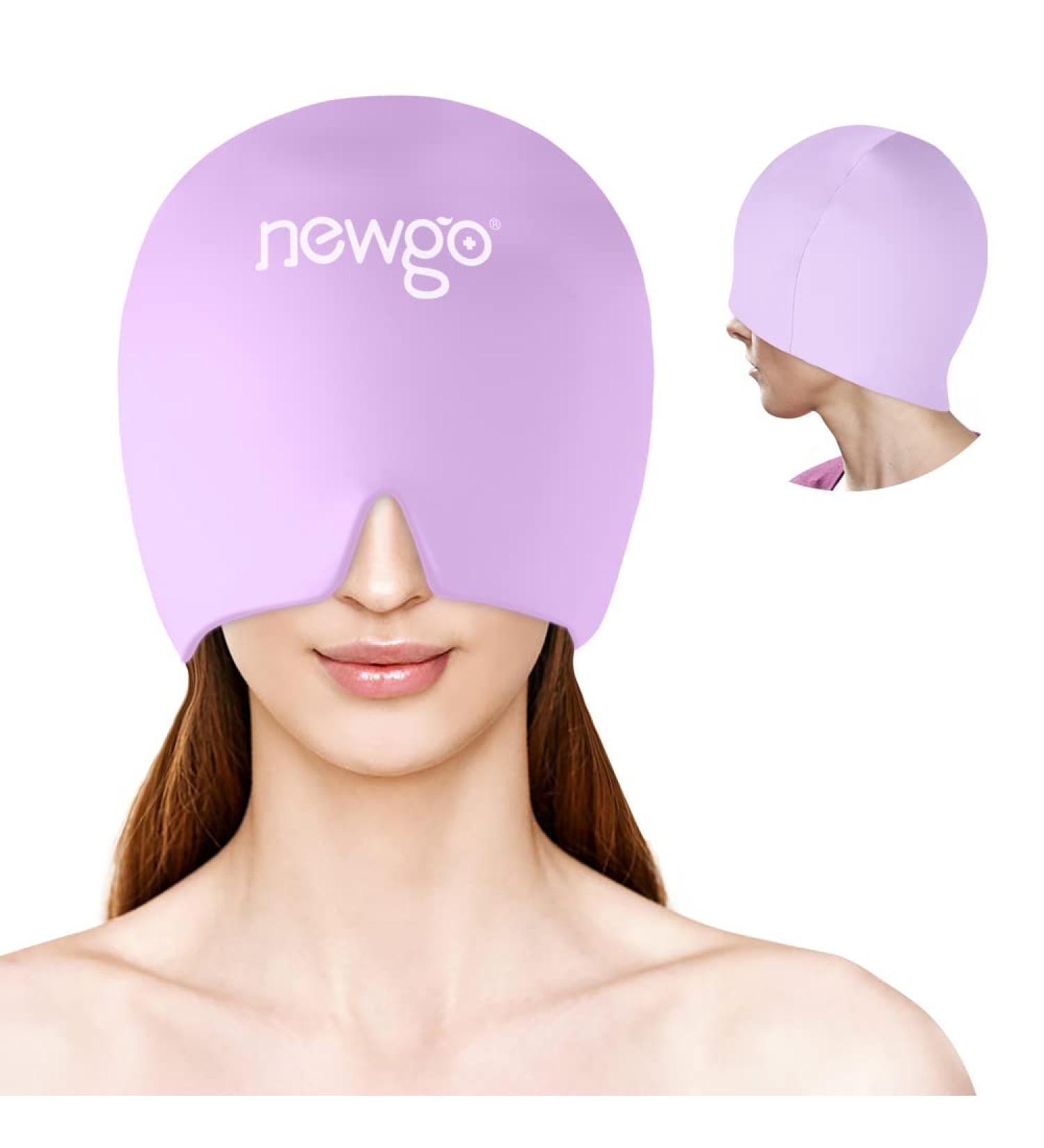 Newgo Migraine Mask & Cap - Ultimate Ice Headache Relief Hat for Sinus & Stress - Full Coverage (Purple Violet) - Buy Online on GoSupps.com