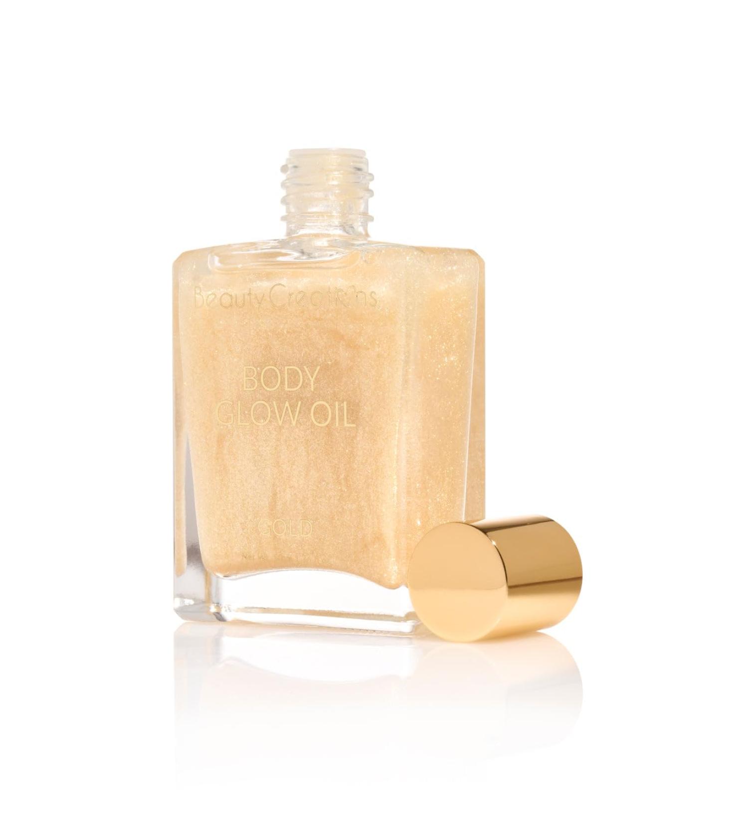Beauty Creations Gold Shimmery Glitter Body Oil - Luxurious Skin Glow & Hydration | International Shipping - Buy Online on GoSupps.com