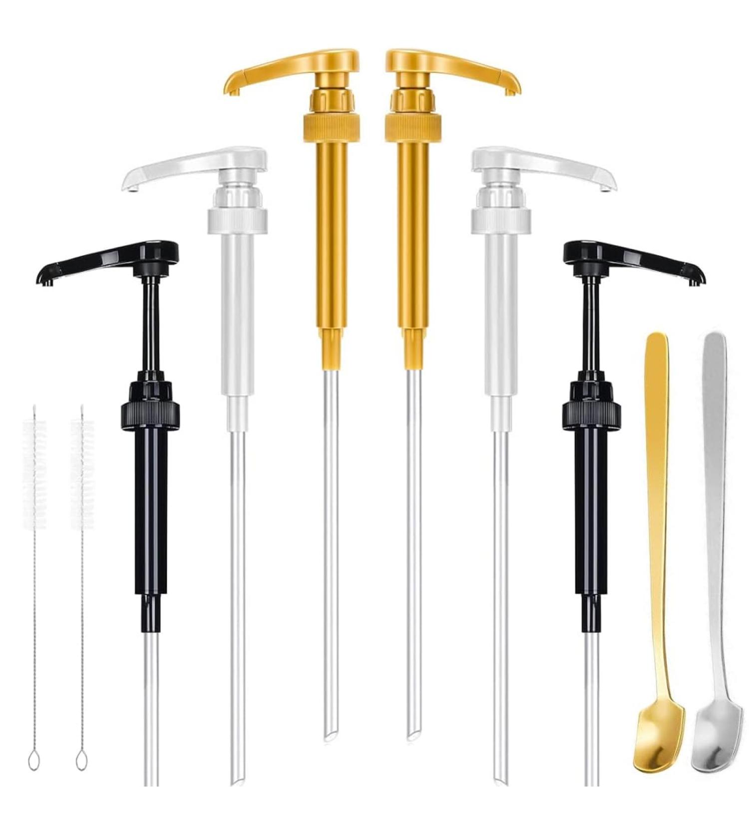 6 Pack Syrup Pump Coffee Syrup Pump Fits Most 25.4 Oz/750ml Bottles Compatible with Torani DaVinci Matteo's Jordans Skinny Syrups Bottles Ideal for Home and Coffee Bar No Dripping - Buy Online on GoSupps.com