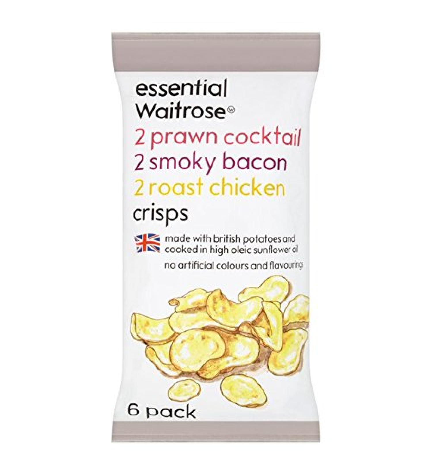 Waitrose Assorted Savoury Crisps Essential 6 x 25g