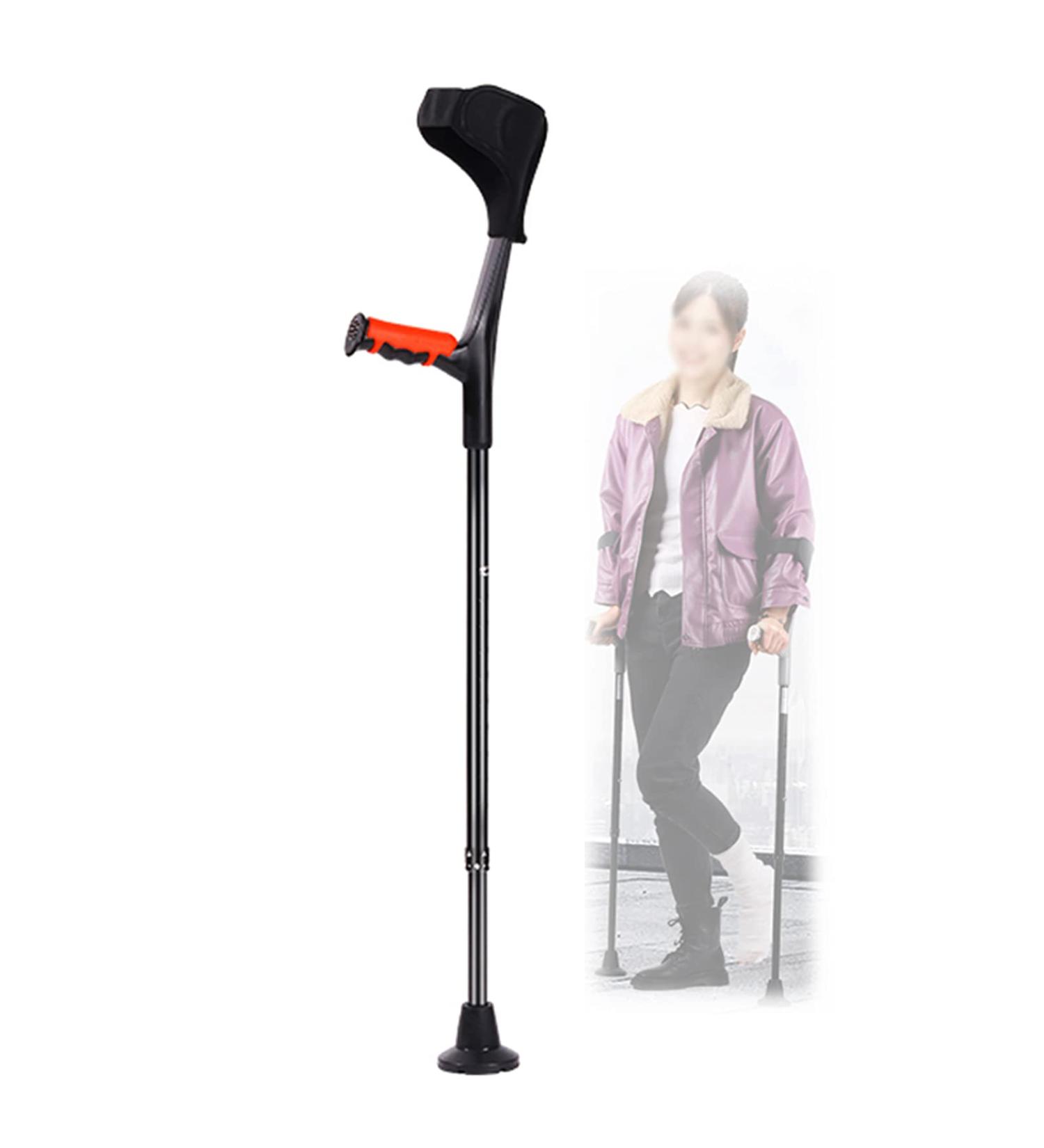 Adult Forearm Crutches Crutches Mobility Device Height Adjustable Aluminum Cane/Black/1 Pair Chaser of Light Black 1 pcs - Buy Online on GoSupps.com