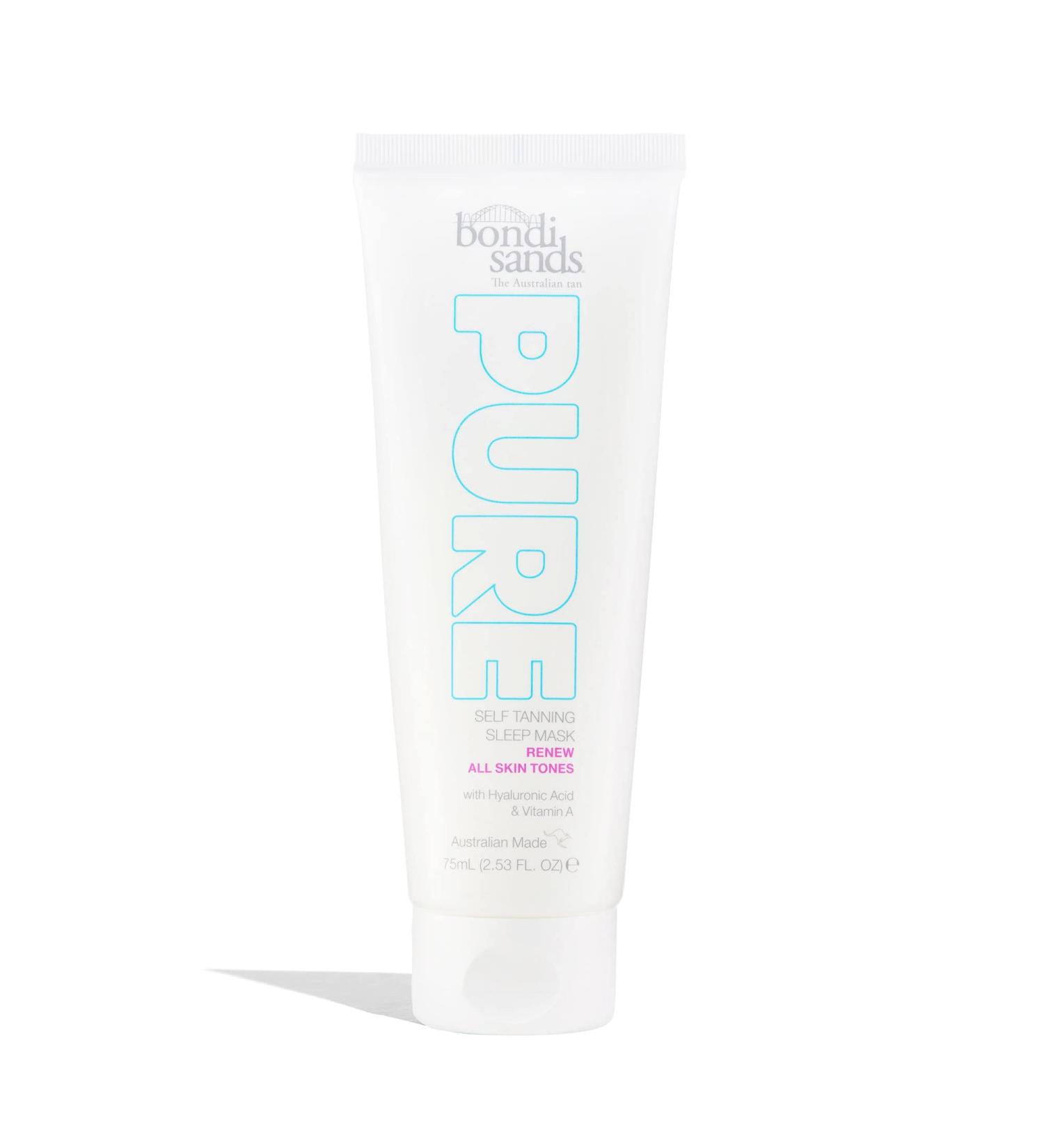 Bondi Sands Pure Self Tanning Sleep Mask Renew - Hyaluronic Acid & Vitamin A Formula for Hydrated Glowing Skin | Non-Comedogenic, Vegan & Cruelty Free | 75 mL/2.53 Oz - Buy Online on GoSupps.com