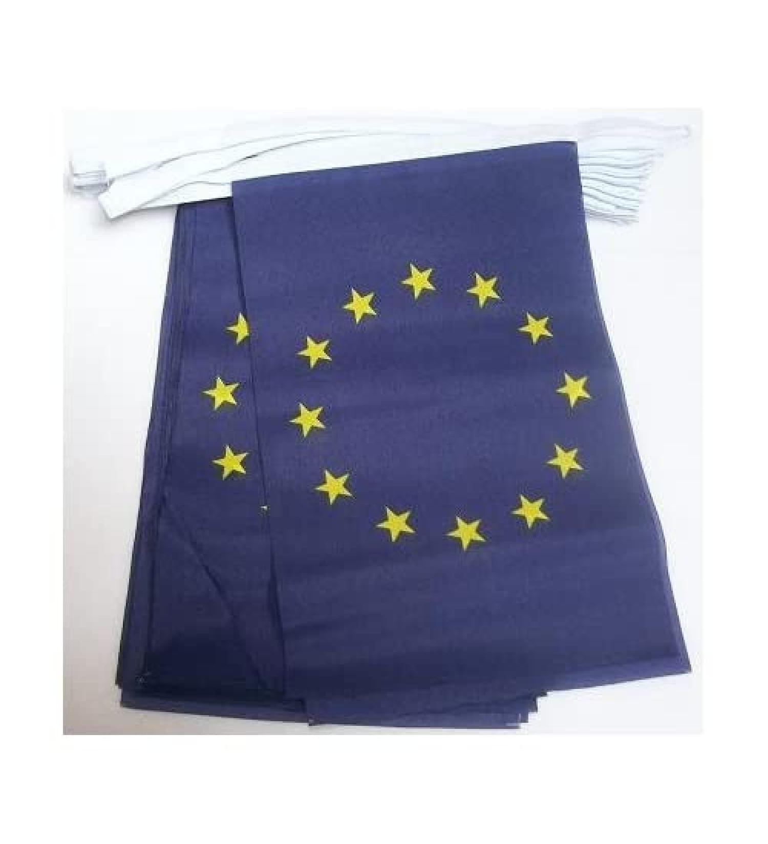 EUROPEAN UNION FLAG CHAIN 6 meters with 20 flags 21x14cm - EUROPE garland flag chain 14 x 21 cm AZ FLAG