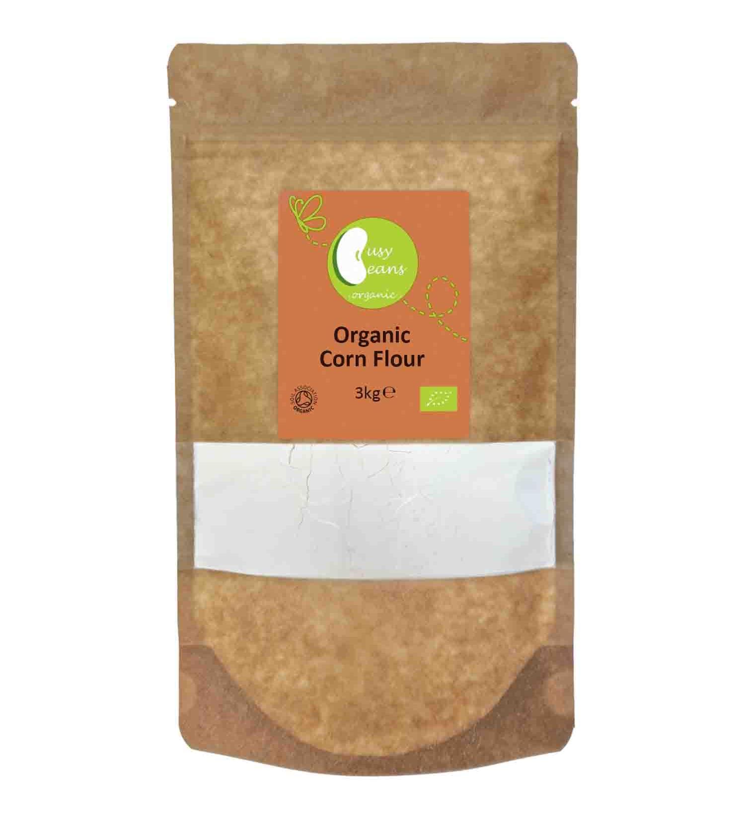 Organic Corn Flour - Certified Organic - by Busy Beans Organic (3kg) - Buy Online on GoSupps.com