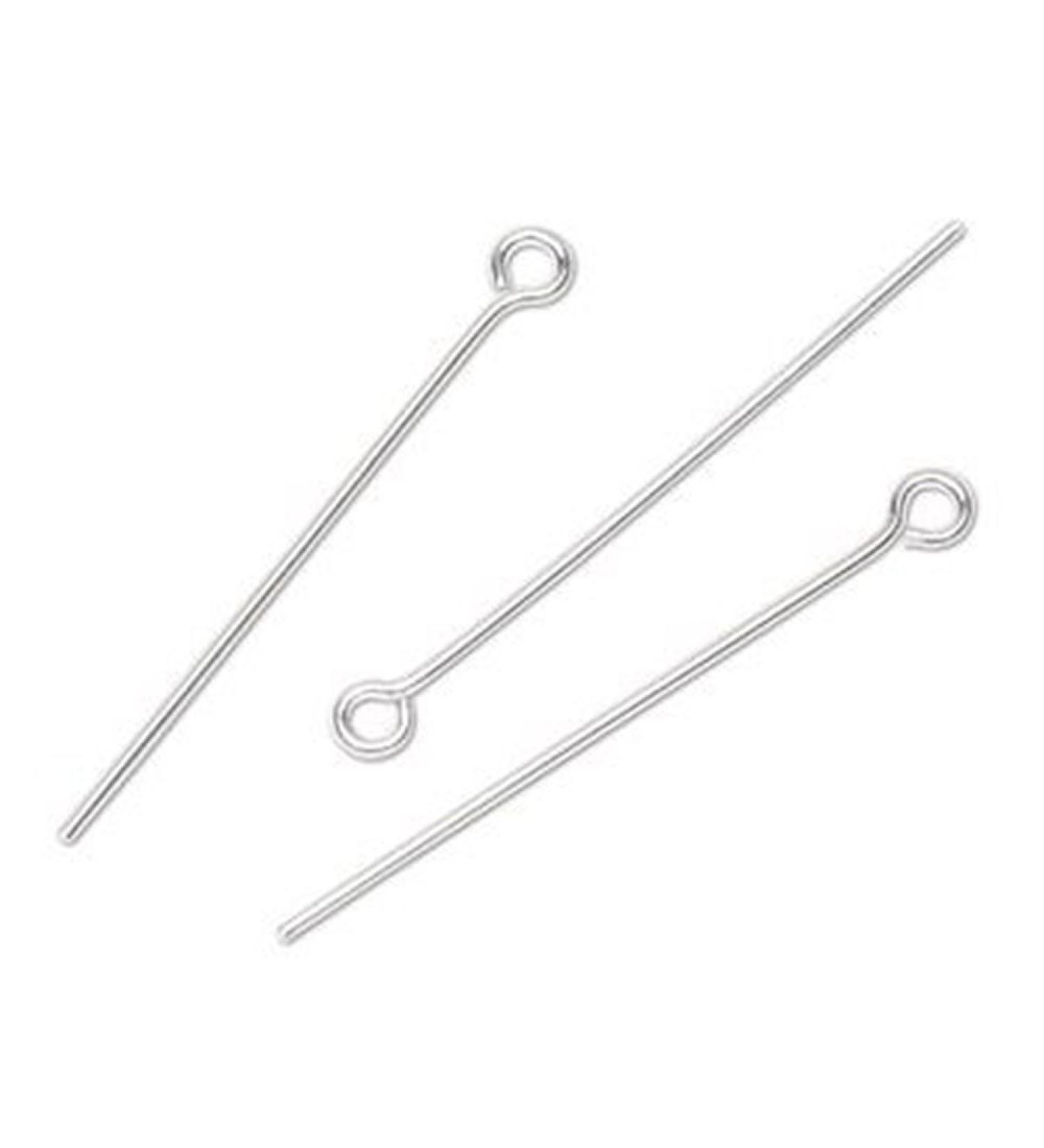 Sterling Silver Eye Pins 18mm (0.7 inch) - Pack of 20 for Jewelry Making - Buy Online on GoSupps.com