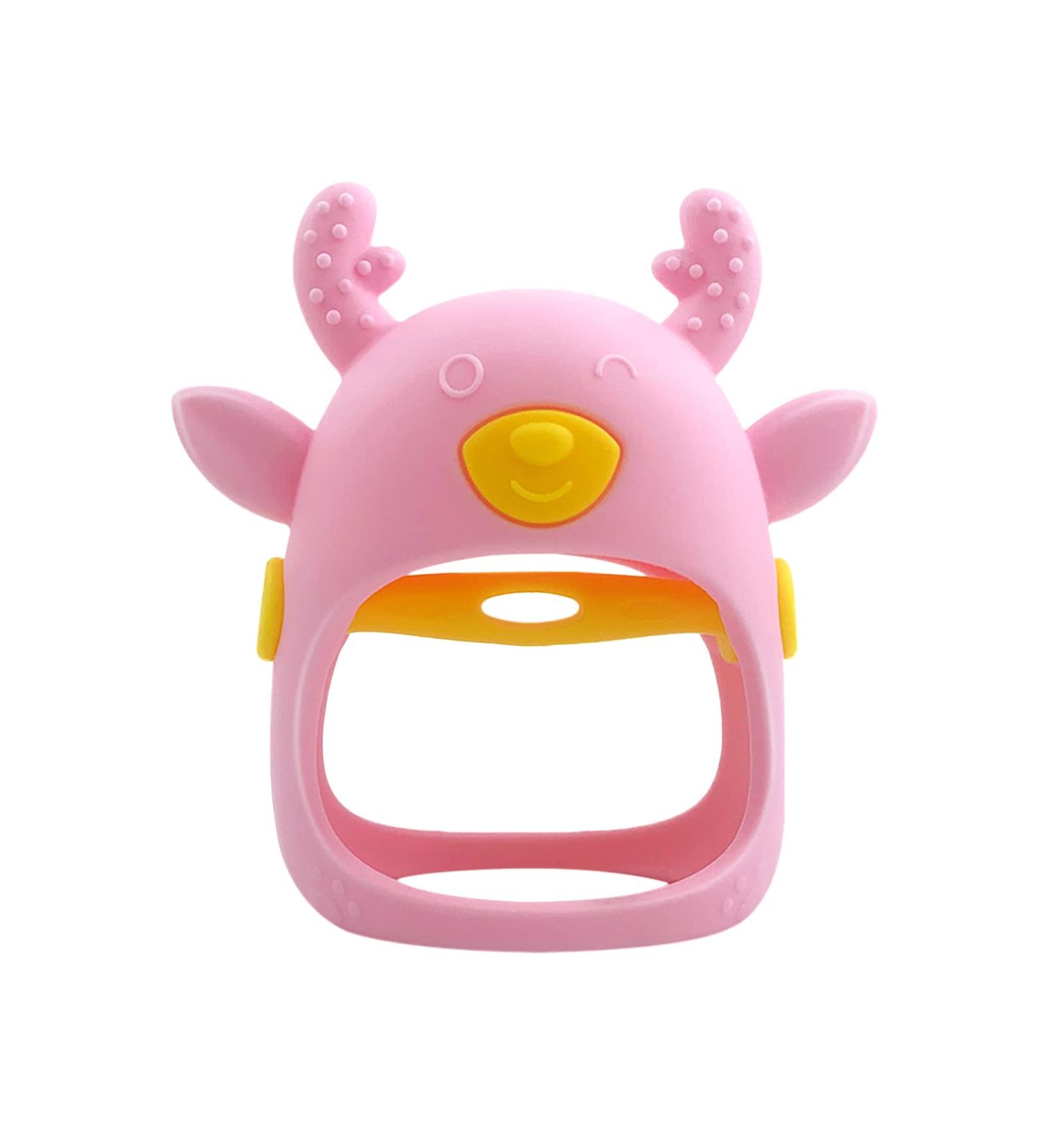 Buy Yovell Baby Bei ring F ustling - Food Grade Silicone Toothed Glove for Infants 3+ Months Dust-Sealed Chew Toy Suction Needs Pink - Buy Online on GoSupps.com