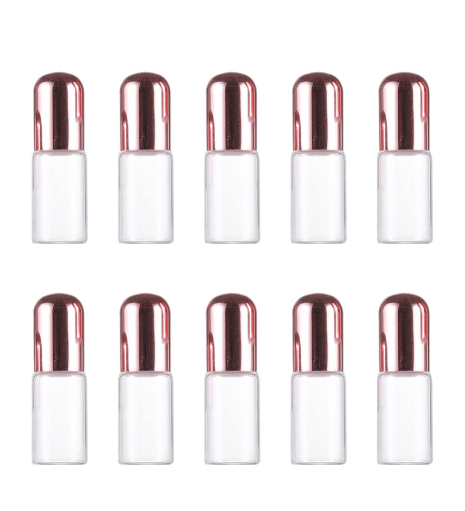 FRCOLOR 10pcs Mini Perfume Roller Bottles - Rose Gold Aromatherapy Diffuser 3ml for Halloween Costumes | Essential Oil Travel Set - Buy Online on GoSupps.com