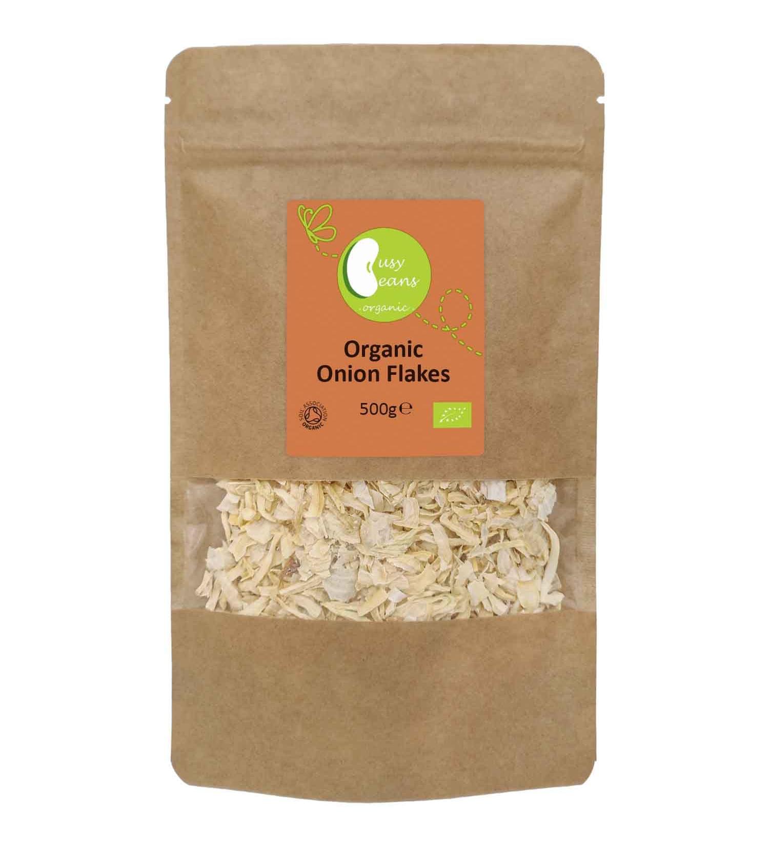 Organic Onion Flakes - Certified Organic - by Busy Beans Organic (500g) - Buy Online on GoSupps.com