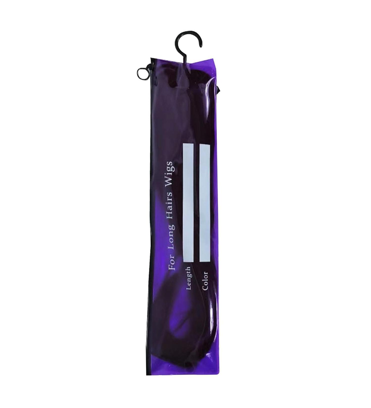 Hair Extension Storage Bag Wig Holder Storage | PVC Space-Saving Design Extra Long Wig Organizer For Men Women Travel Friendly Purple - Buy Online on GoSupps.com