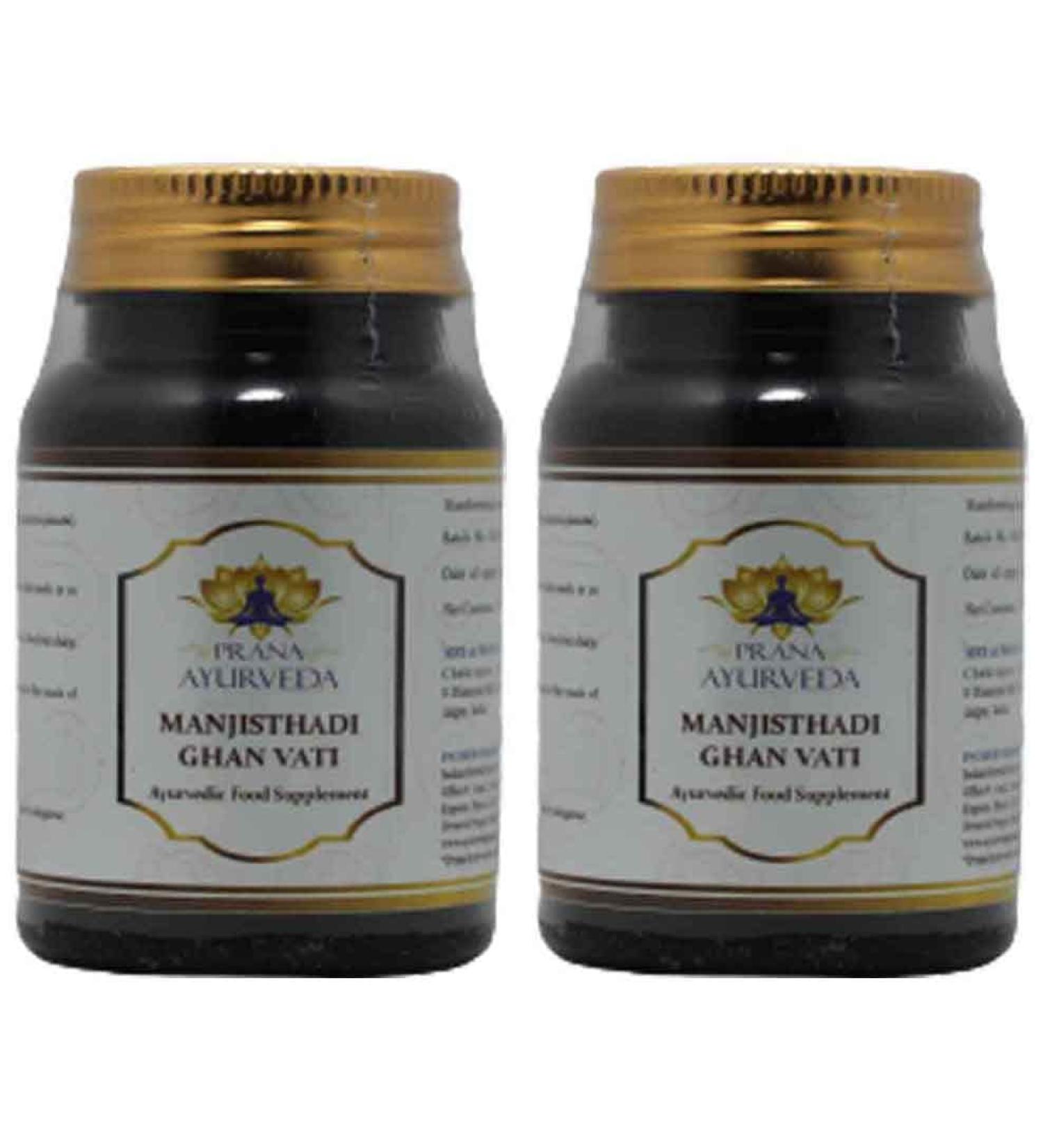 Manjishtadi Ghan Vati Ayurvedic Supplement - 90 Tablets of 500mg Each (Pack of 2 180 Count)